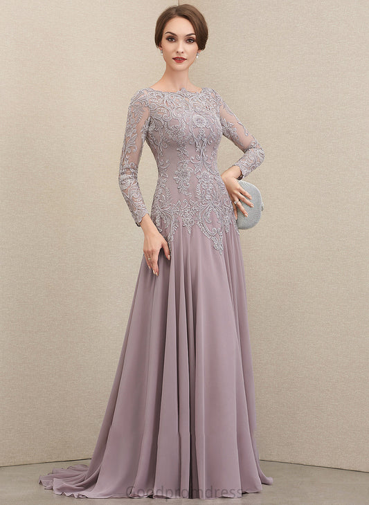 With Train Neck Sequins Dress Chiffon Bride the Athena Lace A-Line Mother of the Bride Dresses Sweep of Scoop Mother