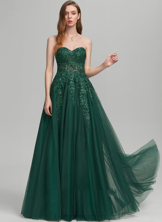 Floor-Length With Prom Dresses Tulle Sweetheart Sequins Ball-Gown/Princess Annabella