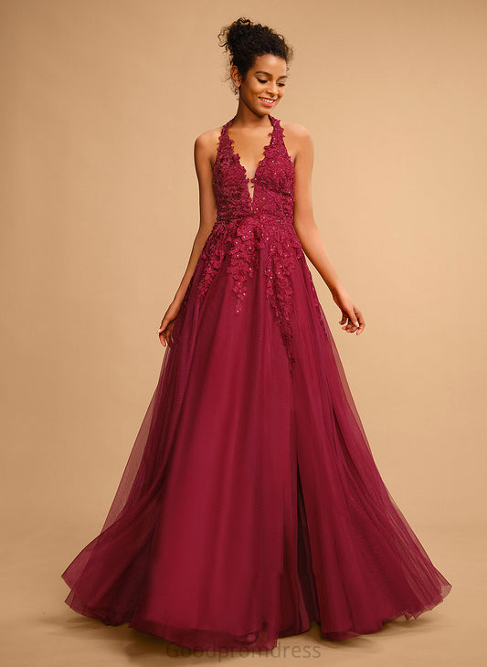 With Floor-Length Sequins Ball-Gown/Princess Tulle Prom Dresses Sam Halter Lace