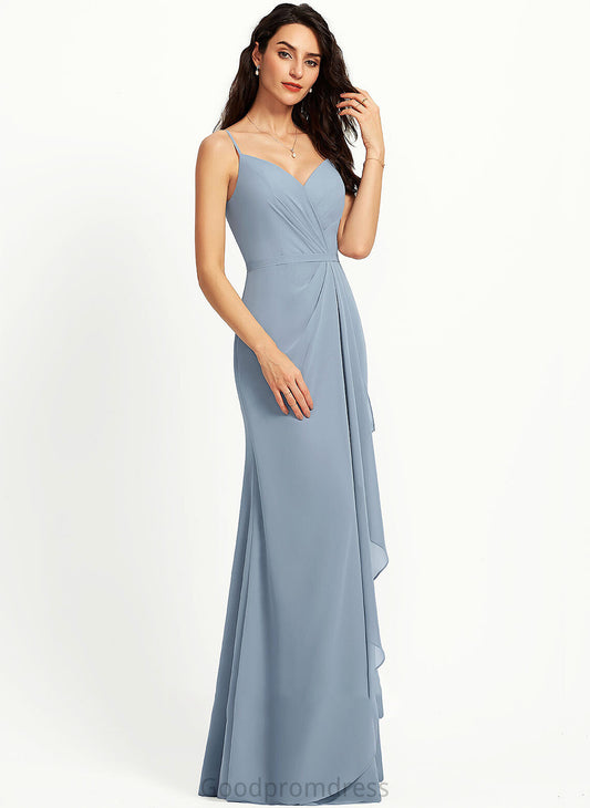 Length Silhouette Neckline V-neck Straps Fabric Floor-Length Sheath/Column Dylan Natural Waist A-Line/Princess Scoop Bridesmaid Dresses