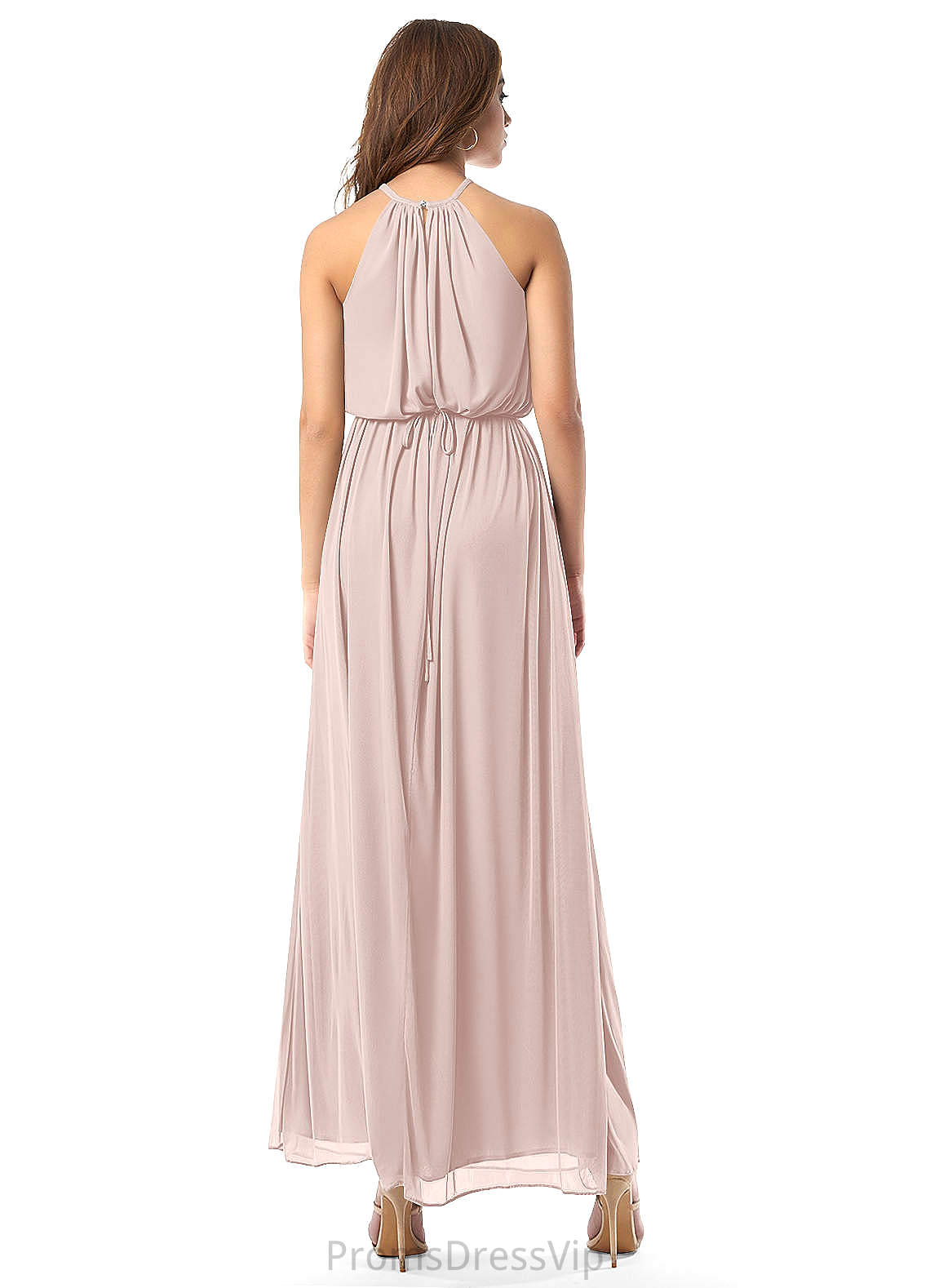 Livia A-Line/Princess Sleeveless Floor Length Natural Waist Spaghetti Staps Bridesmaid Dresses