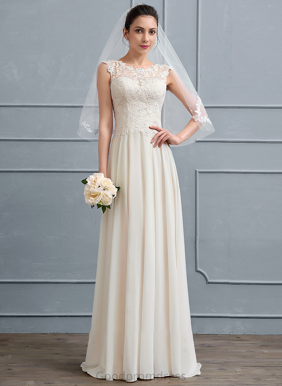 Chiffon Beading Wedding Sequins Wedding Dresses Dress A-Line Floor-Length Jaylynn With