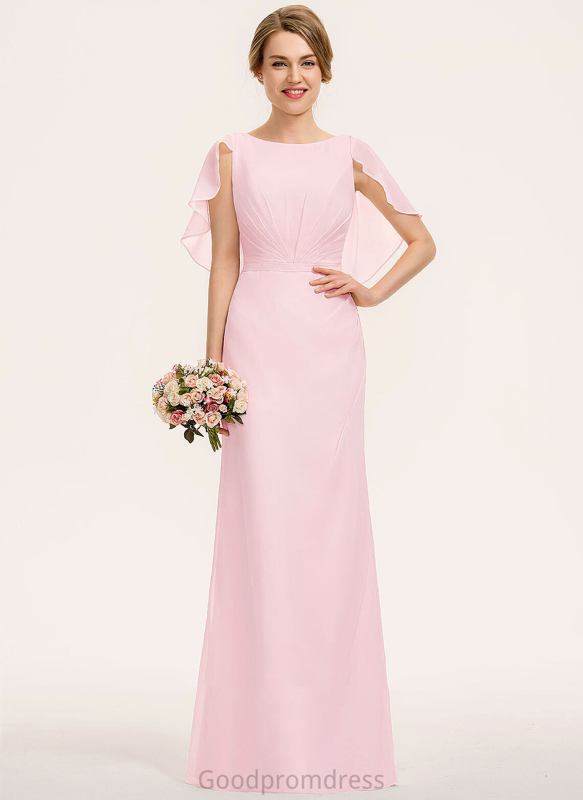 Silhouette Neckline Floor-Length Fabric Length A-Line CascadingRuffles Embellishment ScoopNeck Olivia One Shoulder A-Line/Princess Bridesmaid Dresses