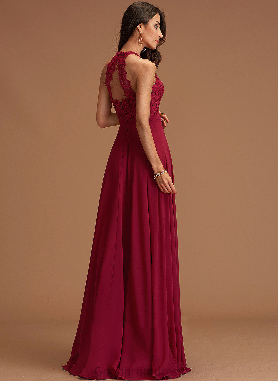 Neck A-line Dresses Sofia Round Formal Dresses Chiffon