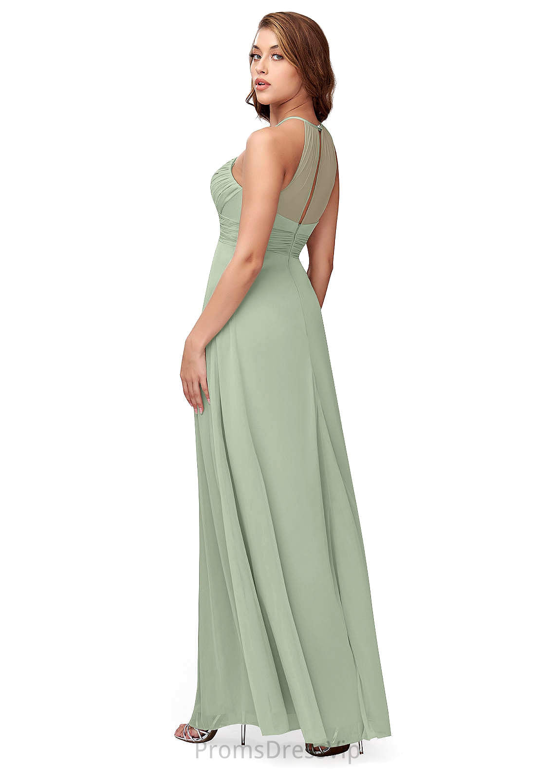 Aspen A-Line/Princess Off The Shoulder Natural Waist Sleeveless Floor Length Bridesmaid Dresses