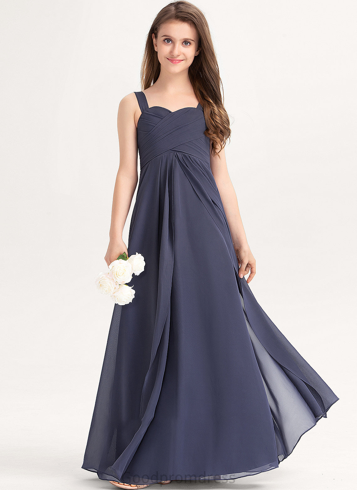 Briana Chiffon With Junior Bridesmaid Dresses A-Line Floor-Length Sweetheart Ruffle