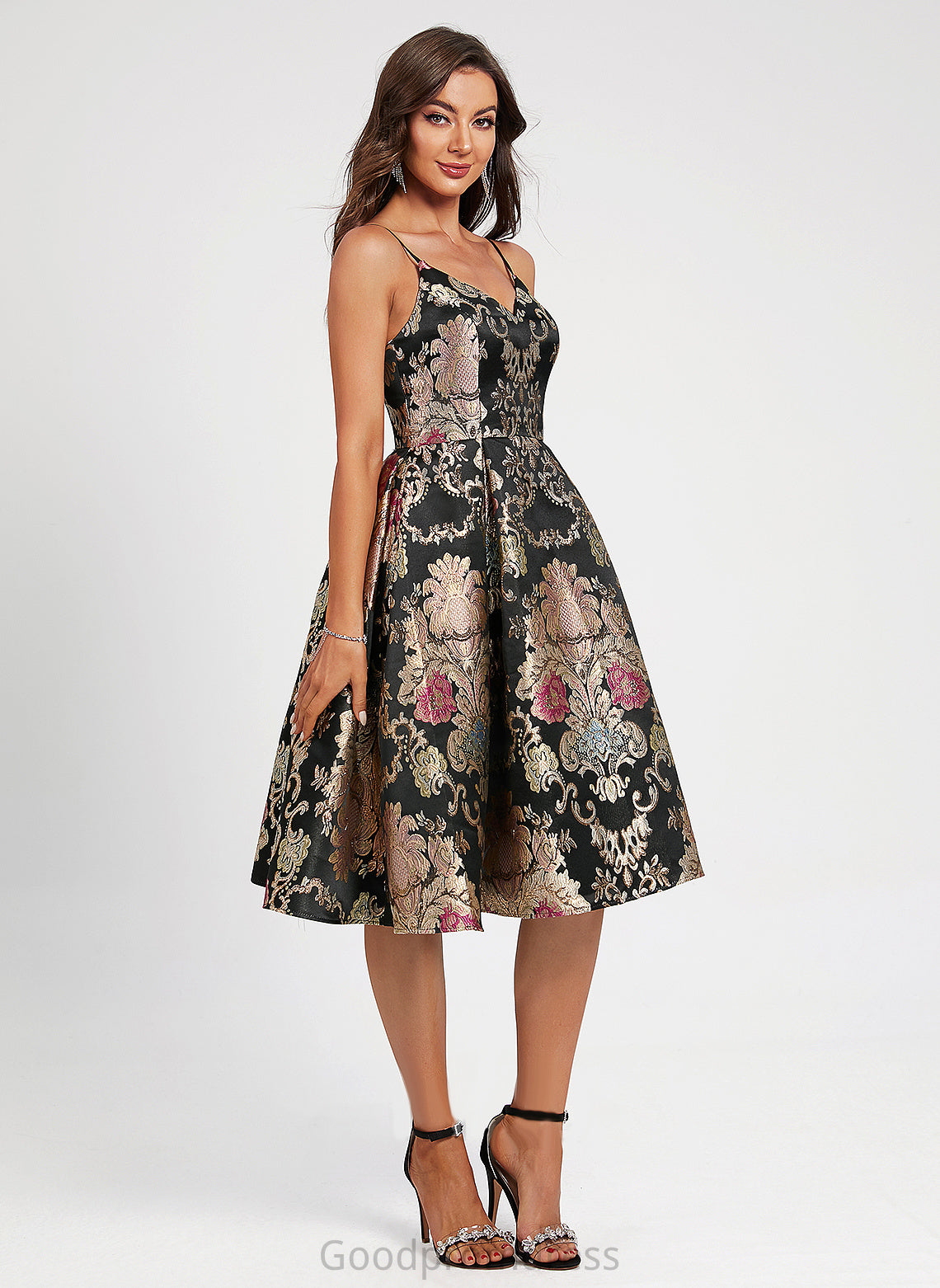 A-Line Homecoming Dresses Bridget Knee-Length V-neck Dress Lace Flower(s) Homecoming With