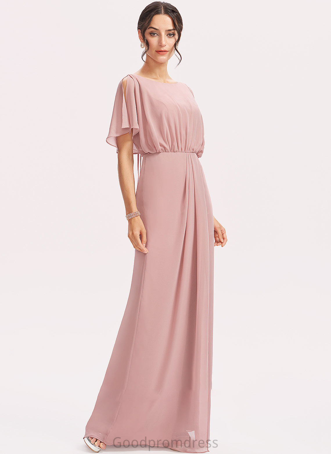 Straps Fabric Silhouette Floor-Length Embellishment Length Sheath/Column SplitFront Heaven Off The Shoulder Natural Waist Spaghetti Staps Bridesmaid Dresses