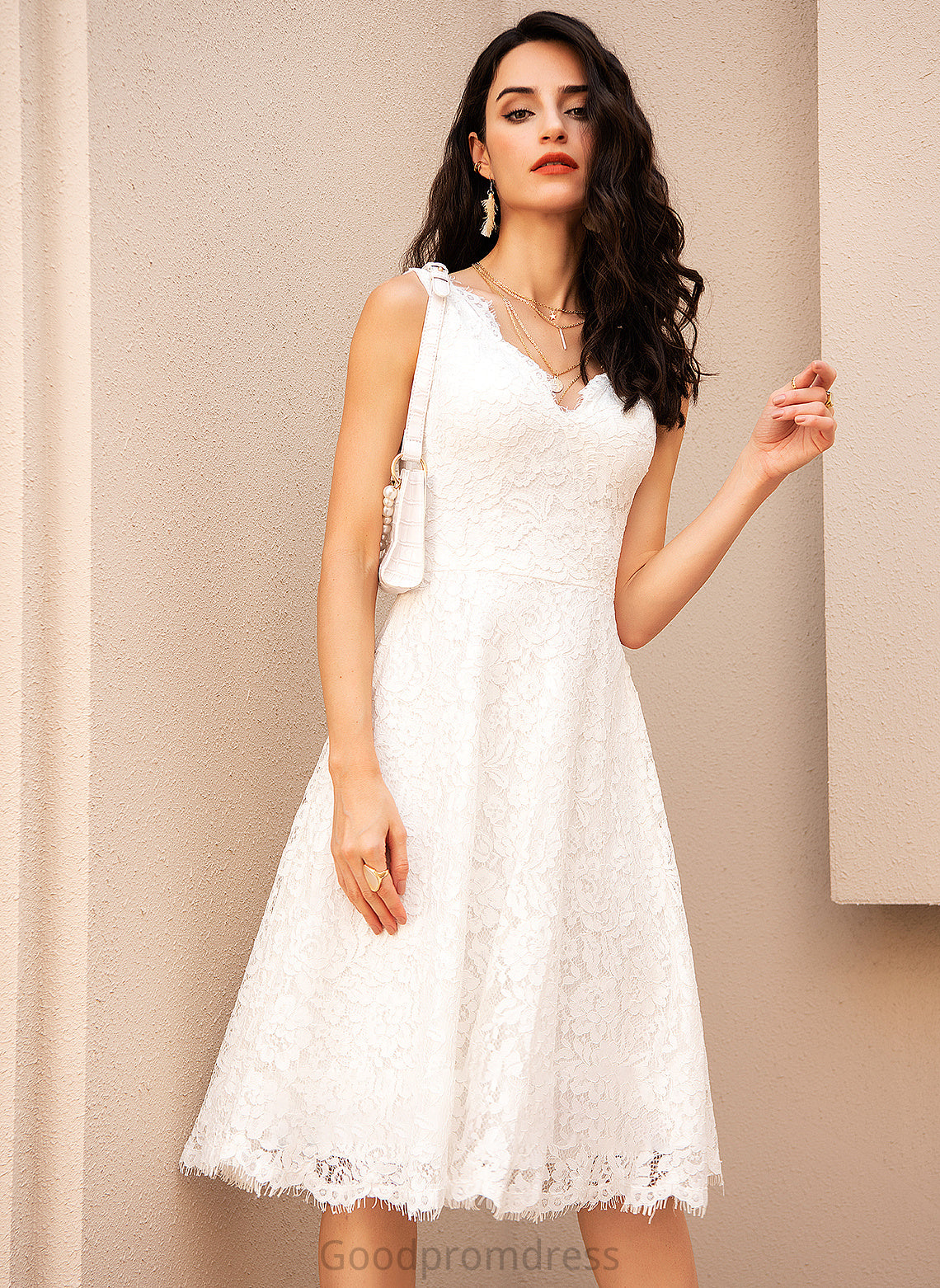 Wedding Dress Knee-Length Wedding Dresses Janice A-Line V-neck