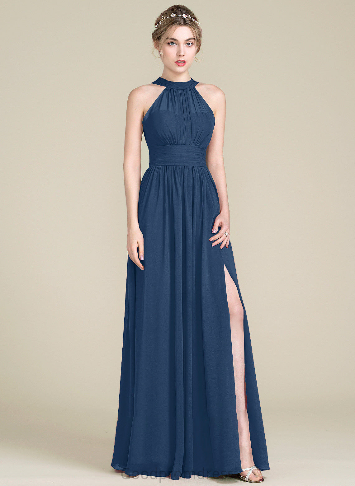 Bow(s) Floor-Length SplitFront ScoopNeck Length Ruffle Neckline Silhouette A-Line Embellishment Fabric Juliette Bridesmaid Dresses