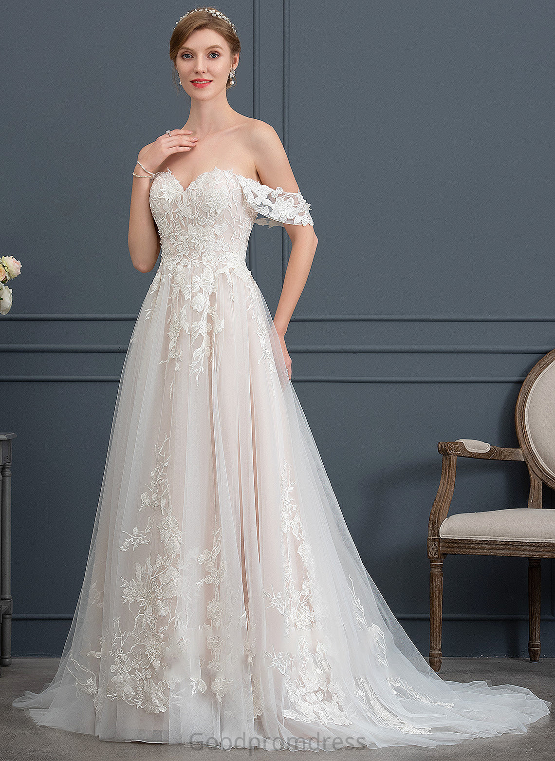 Tulle Logan Dress Wedding Dresses Sweep Sweetheart Train Ball-Gown/Princess Wedding