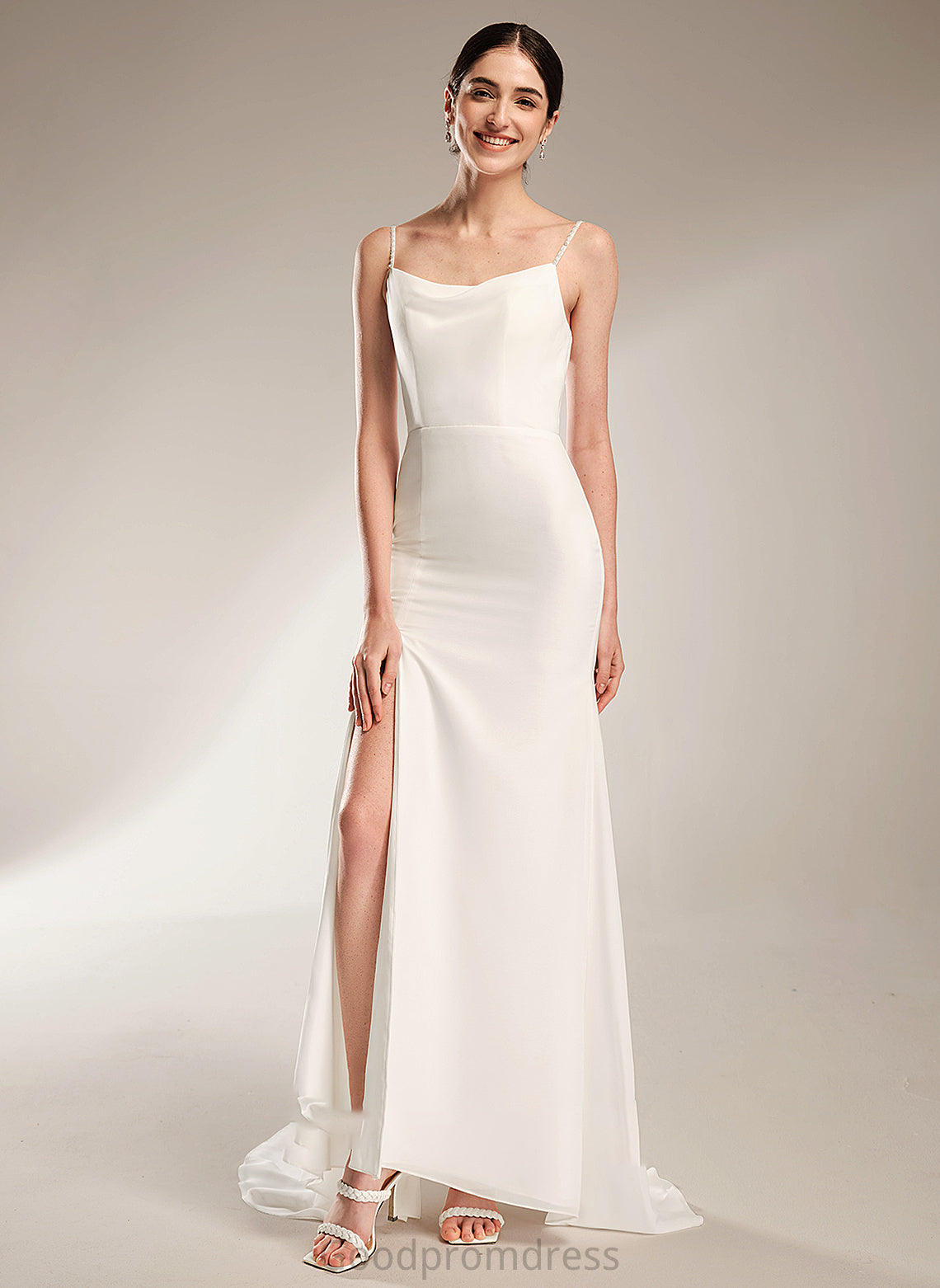 Train Maud A-Line Cowl Court Neck With Wedding Dresses Dress Wedding Beading