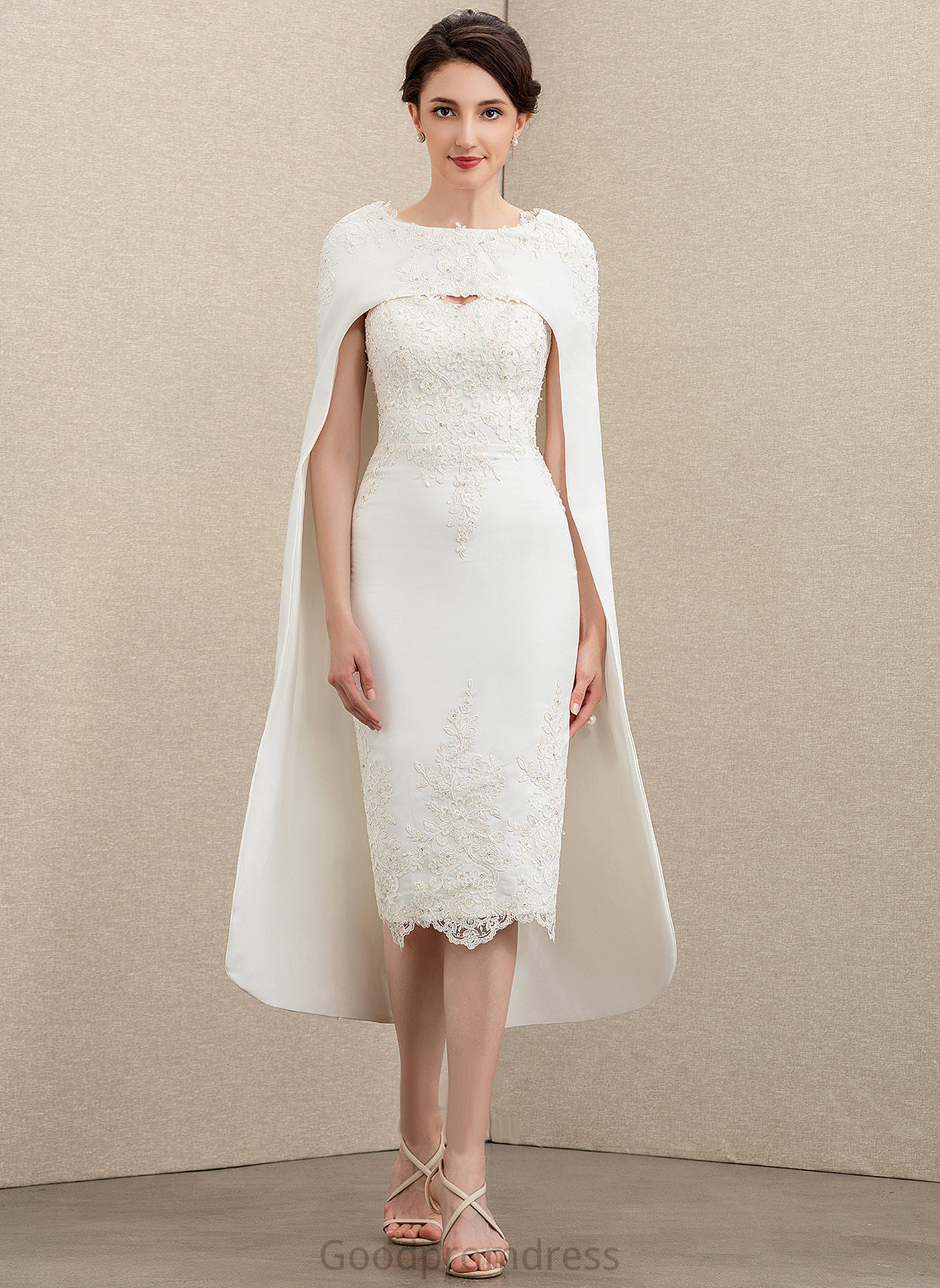 Logan Knee-Length the Bride Lace Sheath/Column Crepe With of Mother Sweetheart Dress Beading Mother of the Bride Dresses Stretch