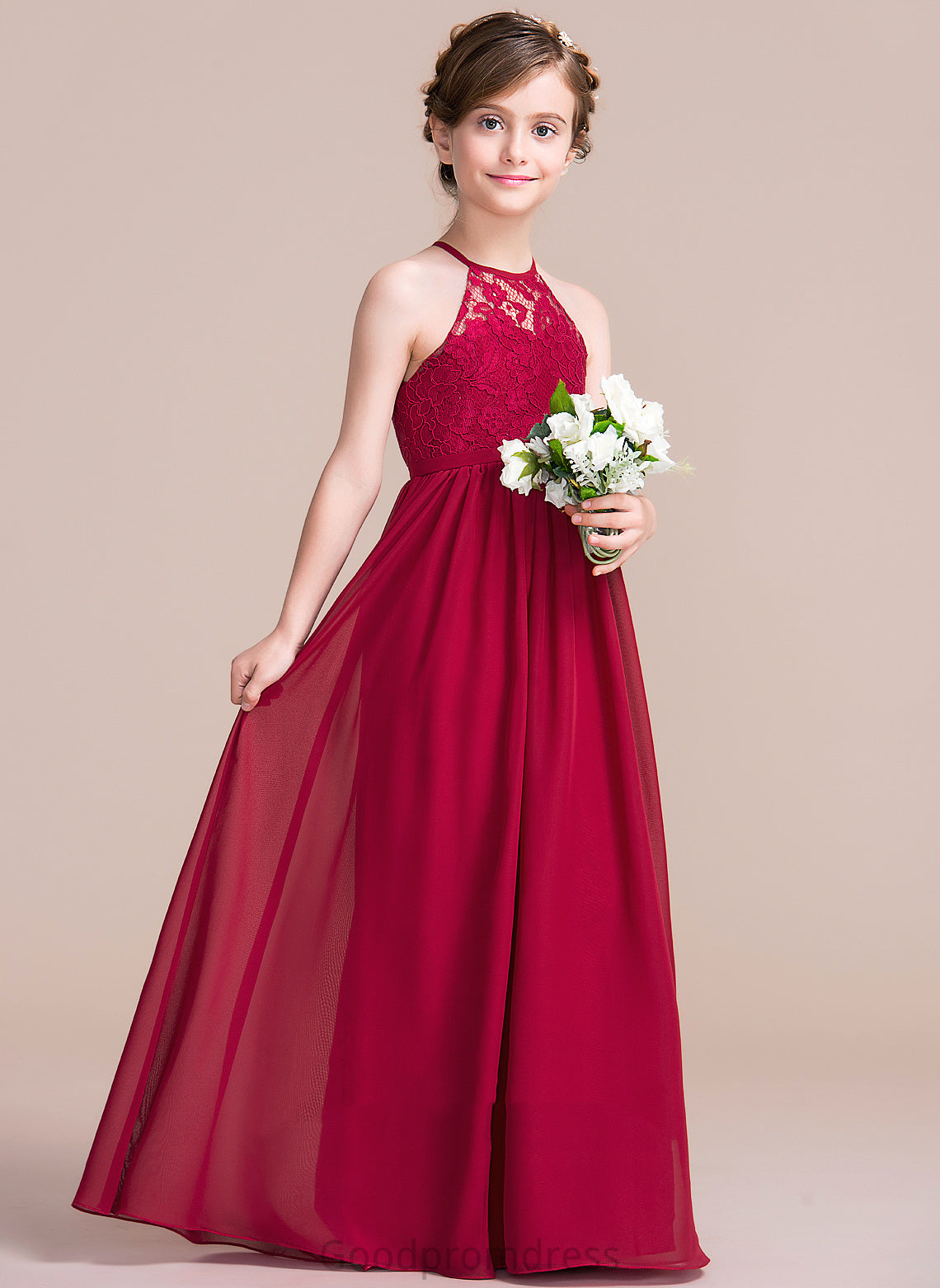 Flower Girl Dresses Scoop Chiffon/Lace Neck Flower Sleeveless - Floor-length Dress Ayla Girl A-Line