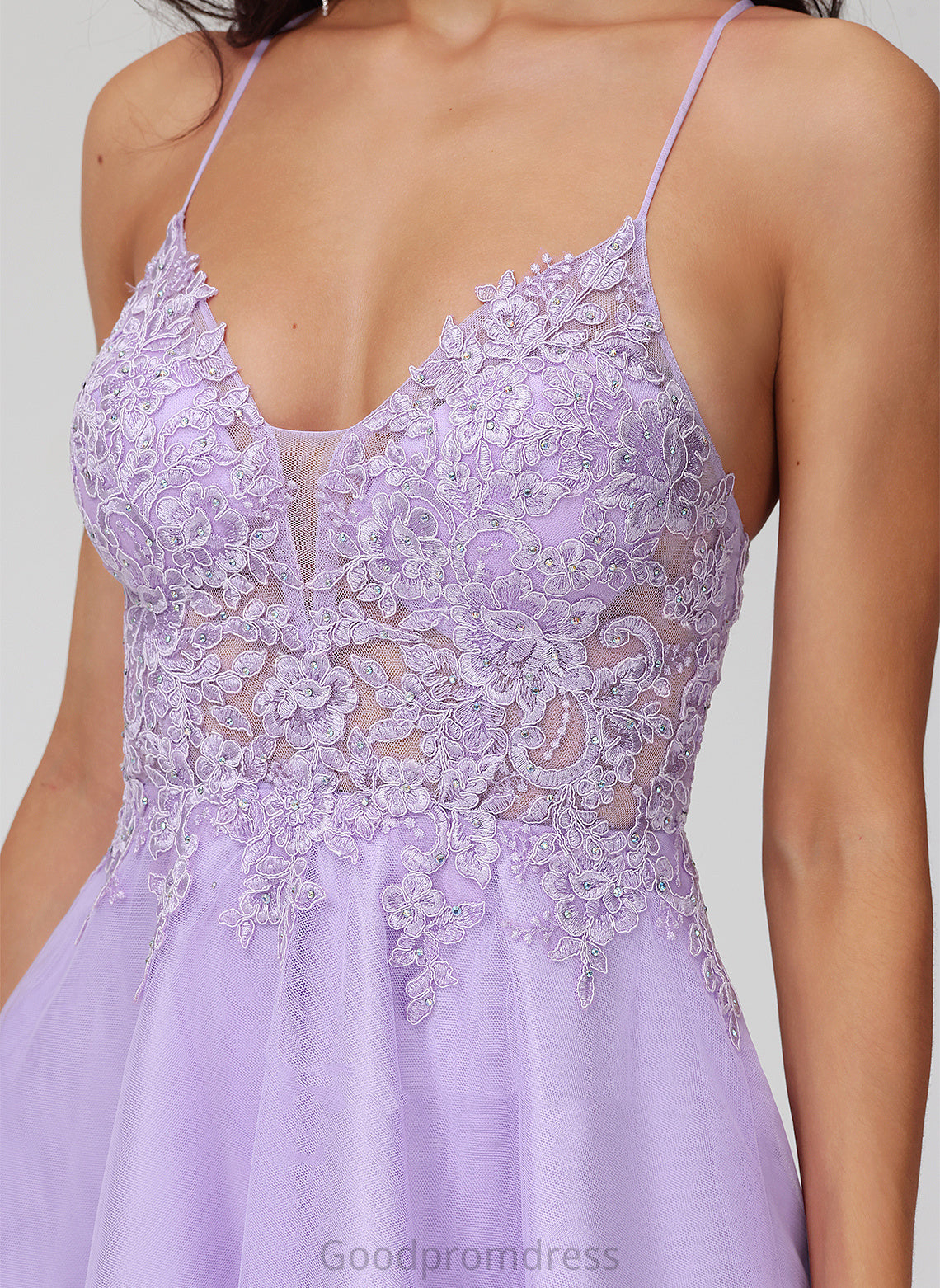 Dress Beading With Tulle V-neck Lace Homecoming Short/Mini A-Line Homecoming Dresses Roberta