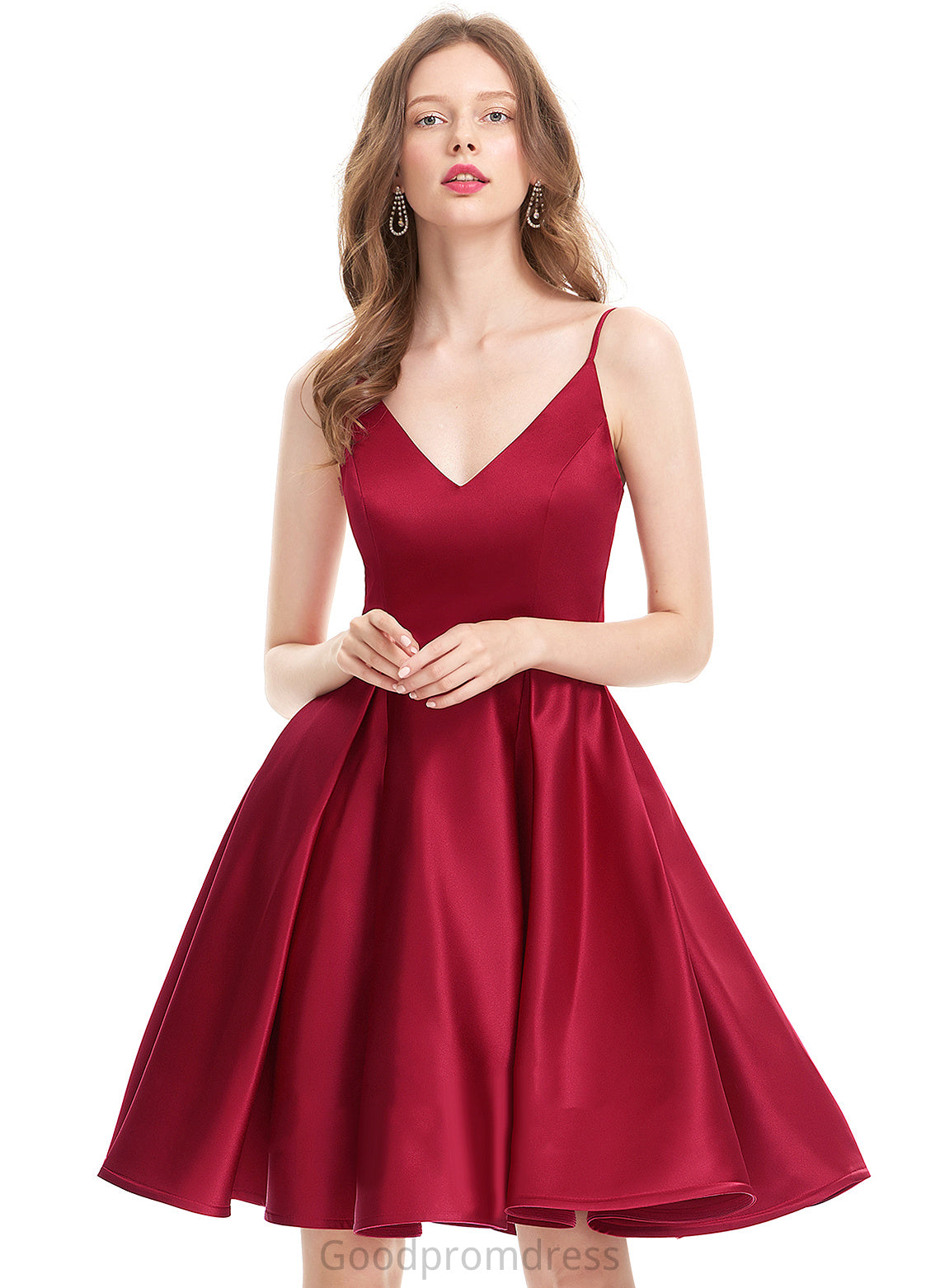 Formal Dresses Dresses Satin A-line V-Neck Tatum