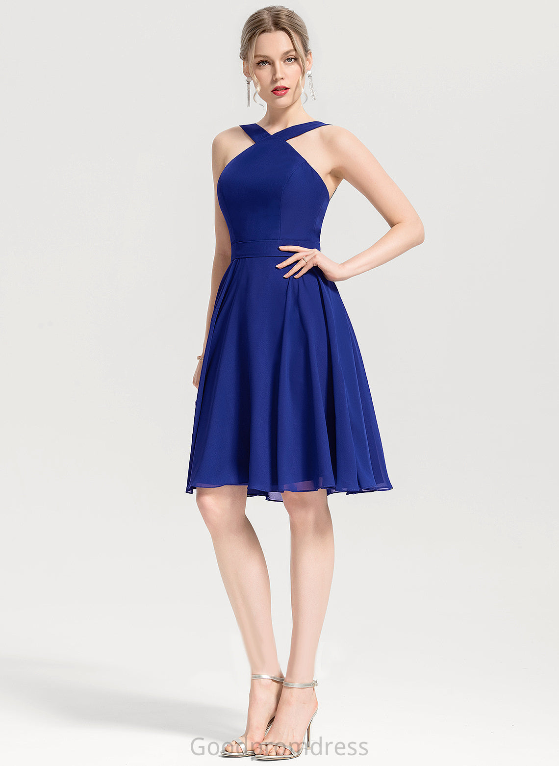 Liz Chiffon Formal Dresses V-Neck A-line Dresses