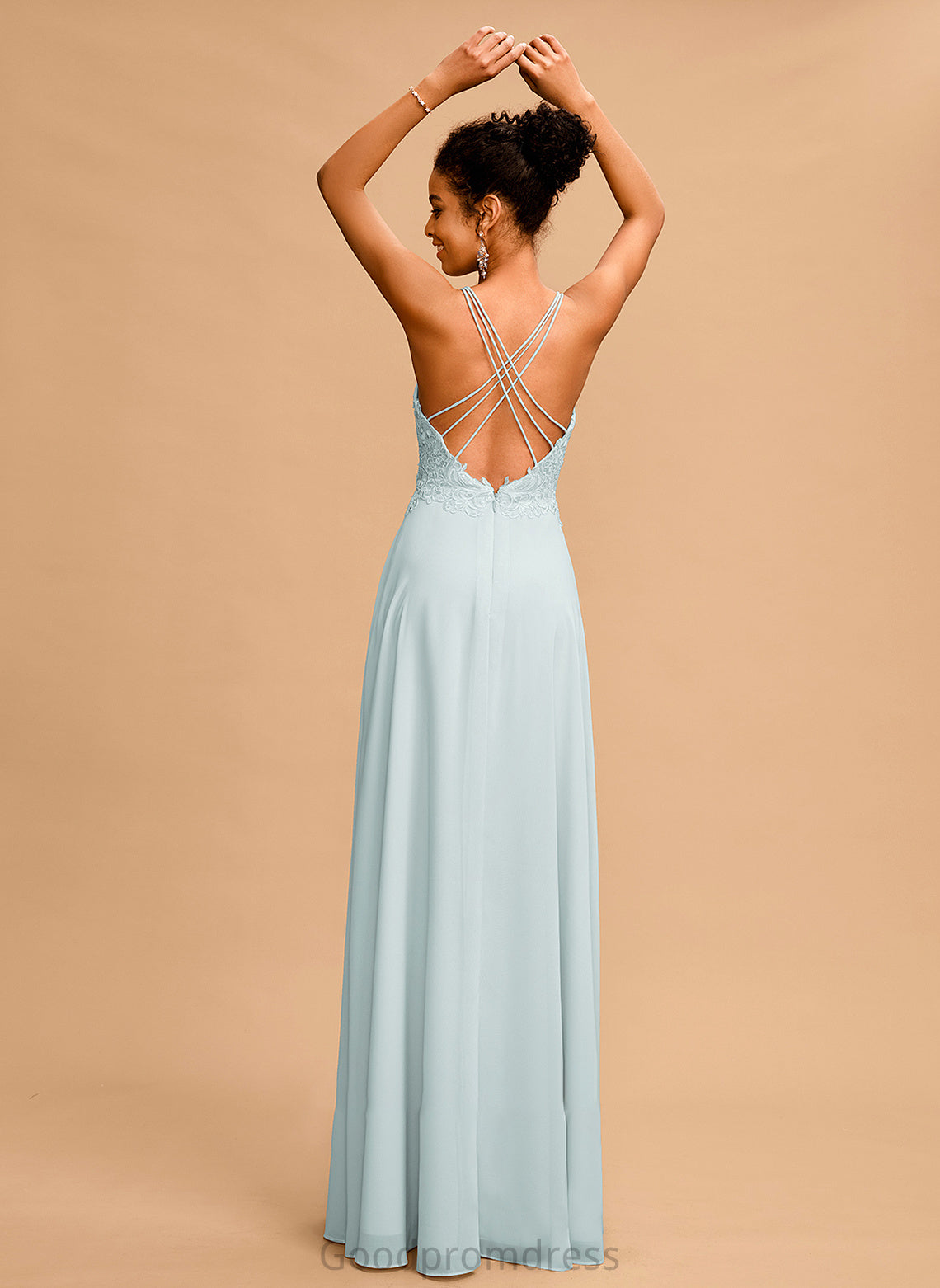 Floor-Length Sequins With Gwendoline A-Line Prom Dresses Chiffon V-neck