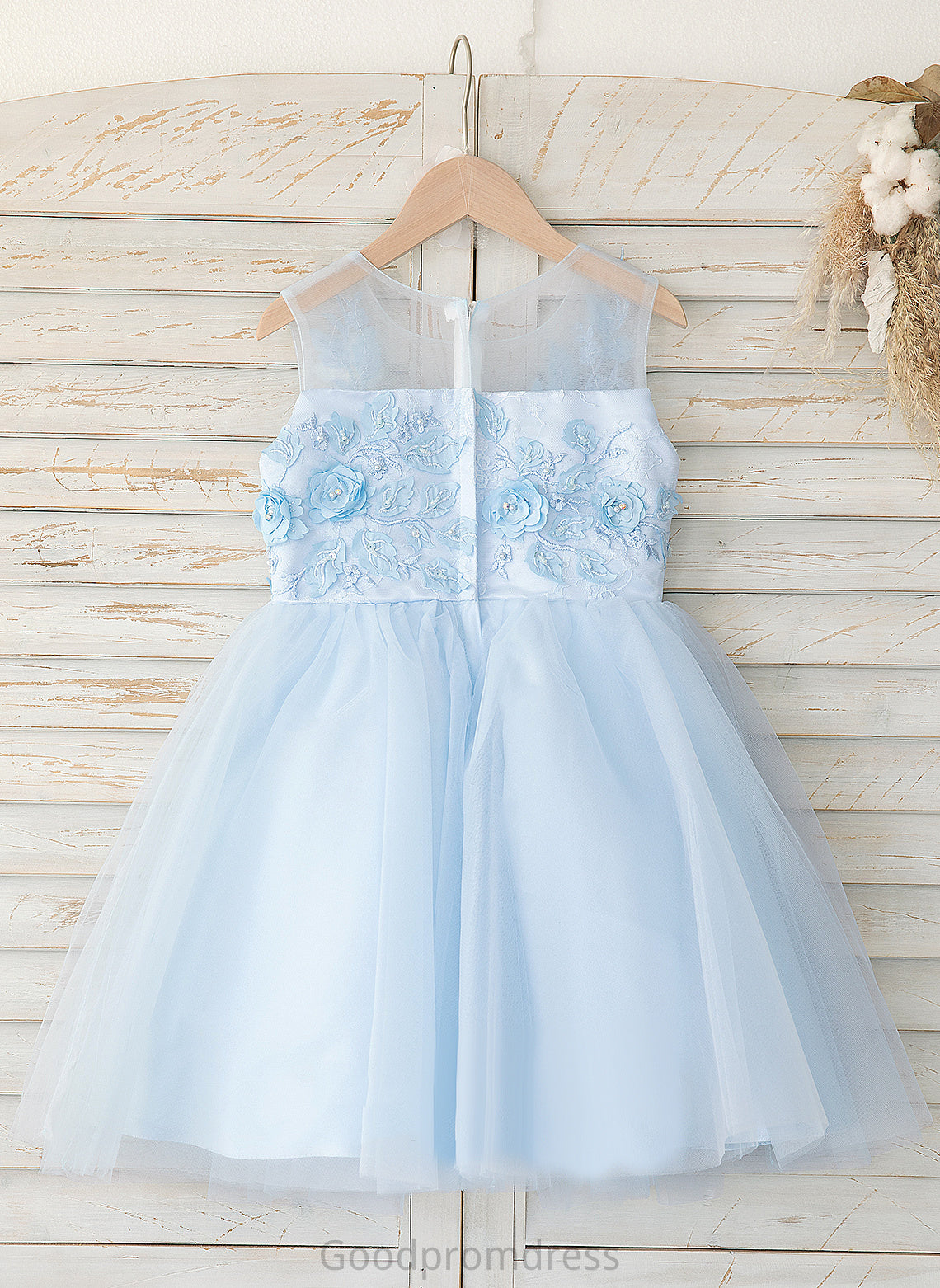 Scoop Neck Girl Flower Tulle/Lace A-Line Sleeveless Knee-length - Flower Girl Dresses Dress Marina