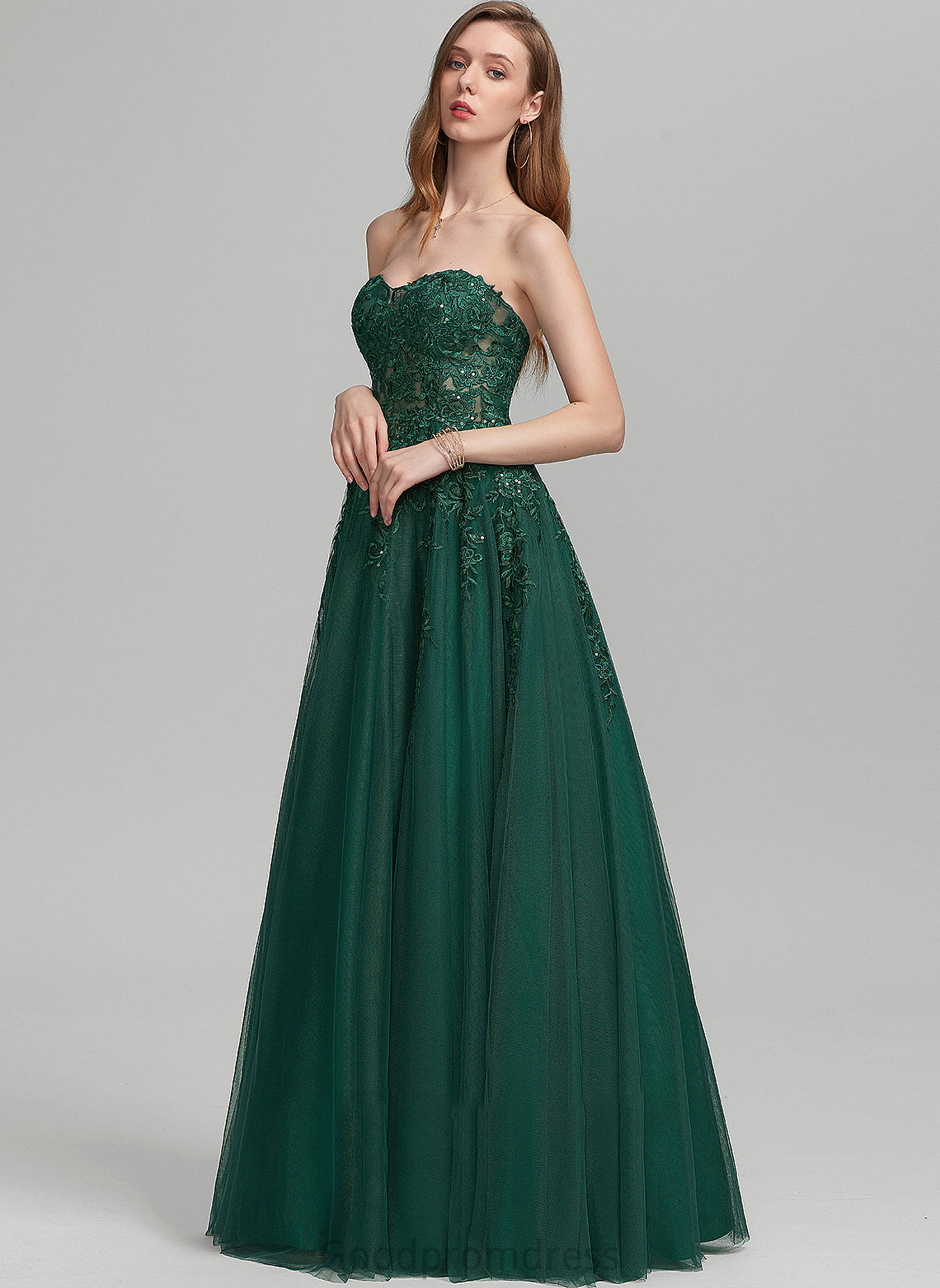 Floor-Length With Prom Dresses Tulle Sweetheart Sequins Ball-Gown/Princess Annabella