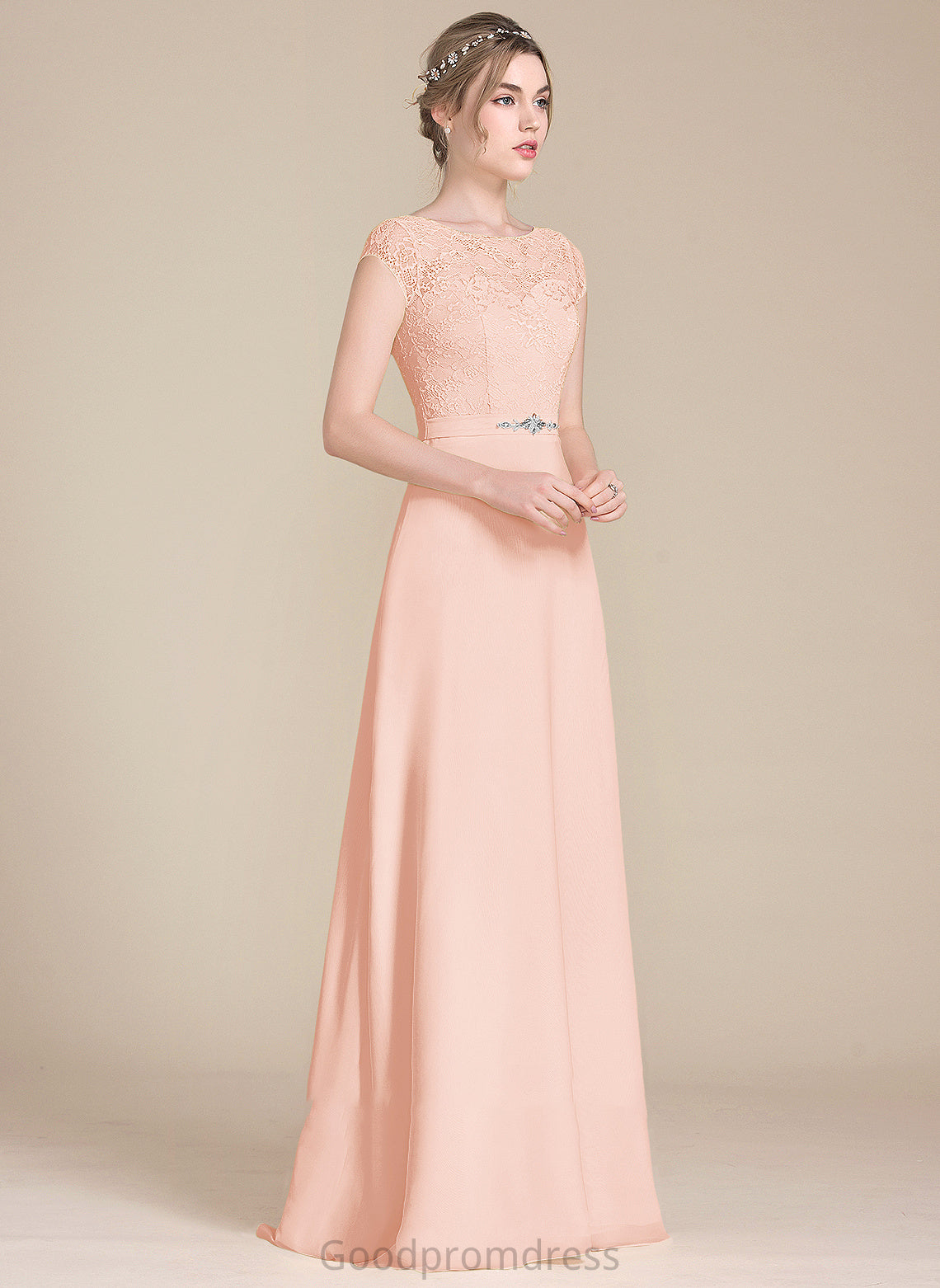 Silhouette Beading Length Floor-Length Embellishment Fabric Neckline Bow(s) ScoopNeck A-Line Lorelai Tea Length Bridesmaid Dresses