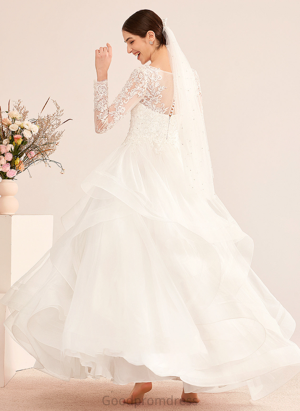 Floor-Length Wedding Dresses Dress Beading With Sequins Zion Wedding V-neck Ball-Gown/Princess