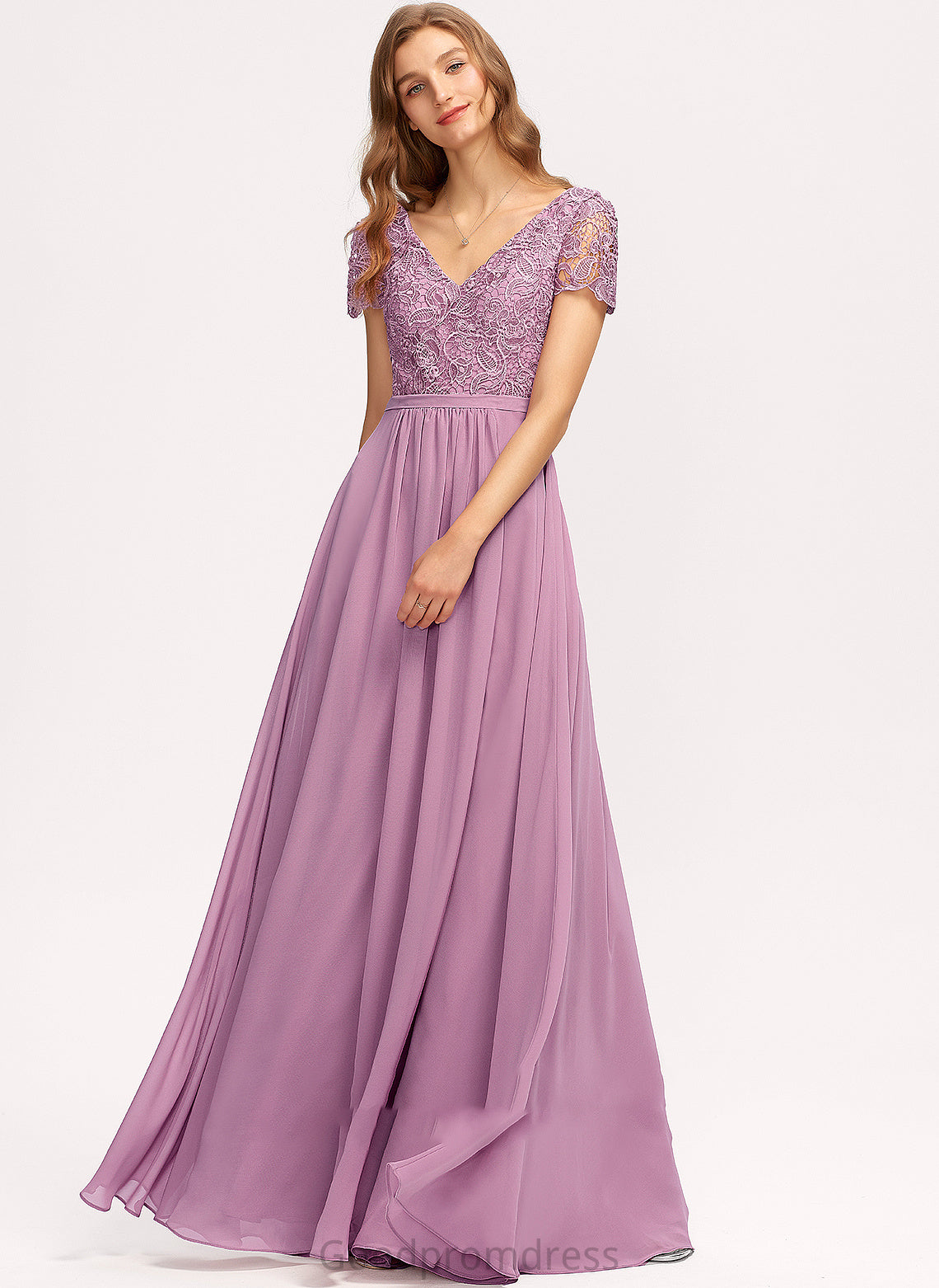 Silhouette Embellishment SplitFront Floor-Length V-neck A-Line Fabric Length Neckline Luz Sleeveless Floor Length Bridesmaid Dresses