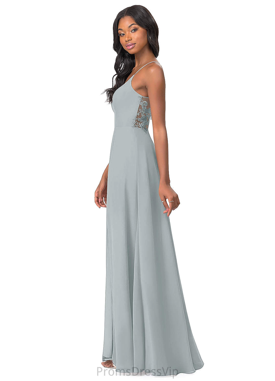 Eleanor Floor Length Natural Waist A-Line/Princess Spaghetti Staps Sleeveless Bridesmaid Dresses