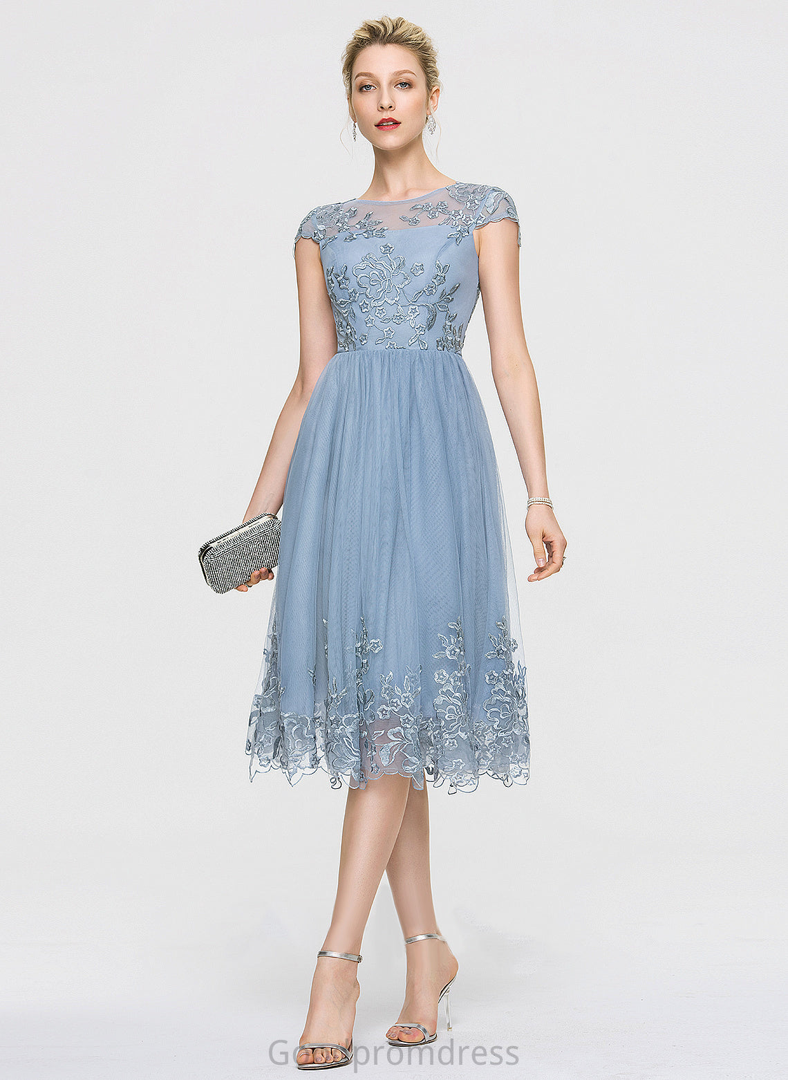 Neck With Janet Lace Tulle Dress Sequins Scoop Homecoming Knee-Length A-Line Homecoming Dresses