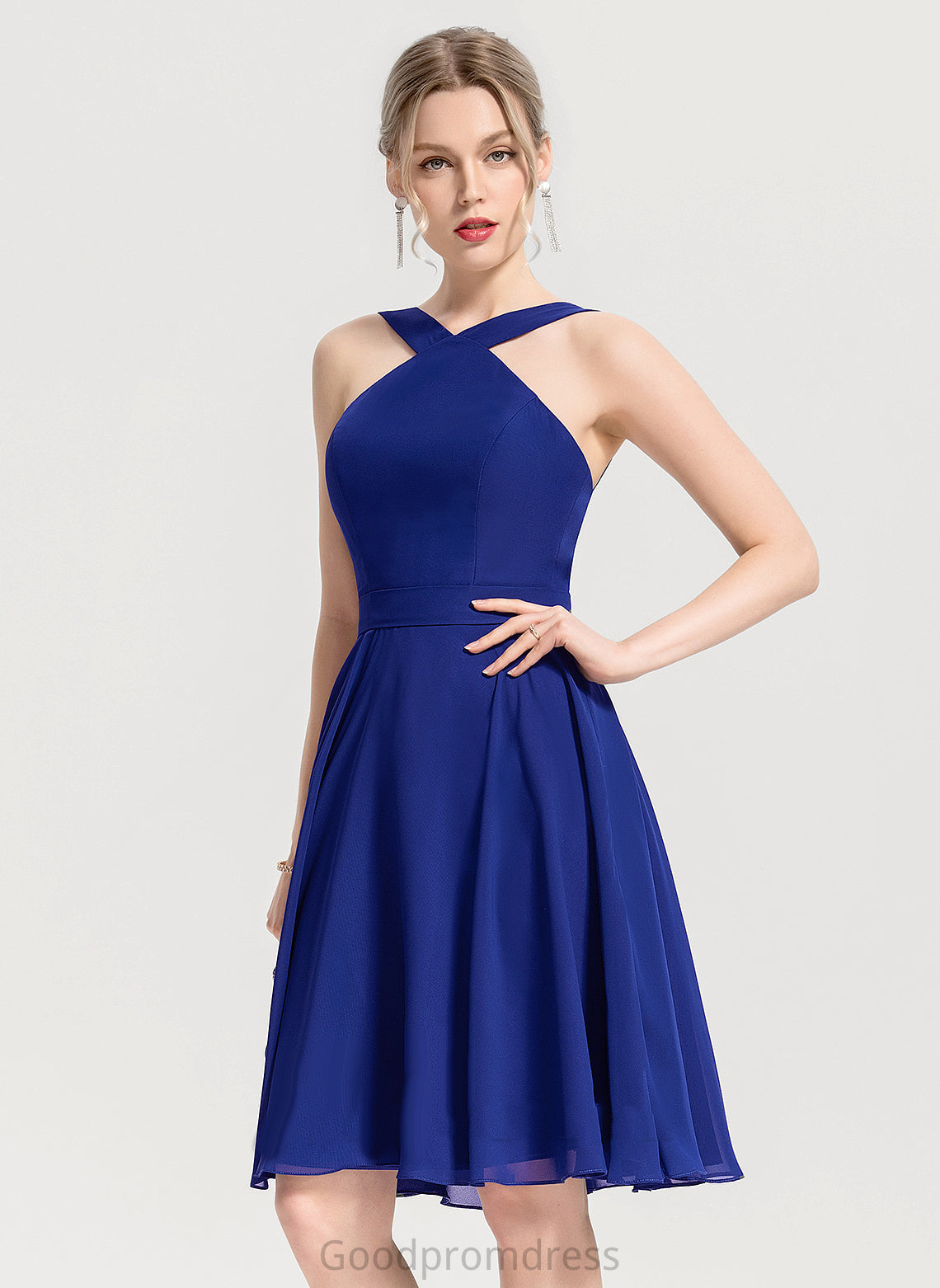 Liz Chiffon Formal Dresses V-Neck A-line Dresses