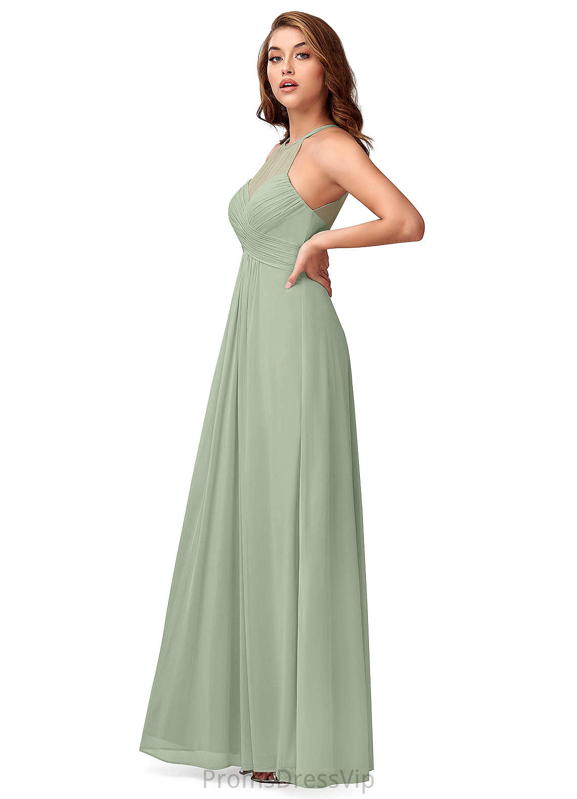 Aspen A-Line/Princess Off The Shoulder Natural Waist Sleeveless Floor Length Bridesmaid Dresses