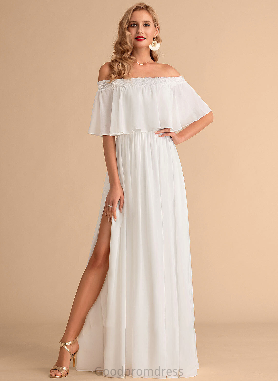 Dress Split Chiffon Front Wedding Dresses A-Line Wedding Haven Floor-Length With