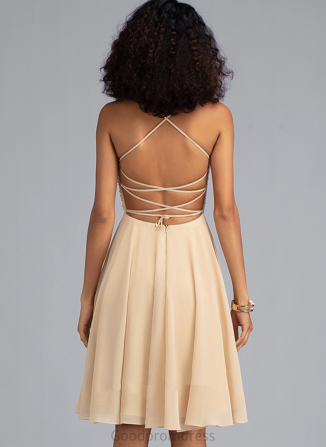 Homecoming Sequins Dress A-Line Chiffon With Knee-Length Neckline Homecoming Dresses Beading Janiyah Square