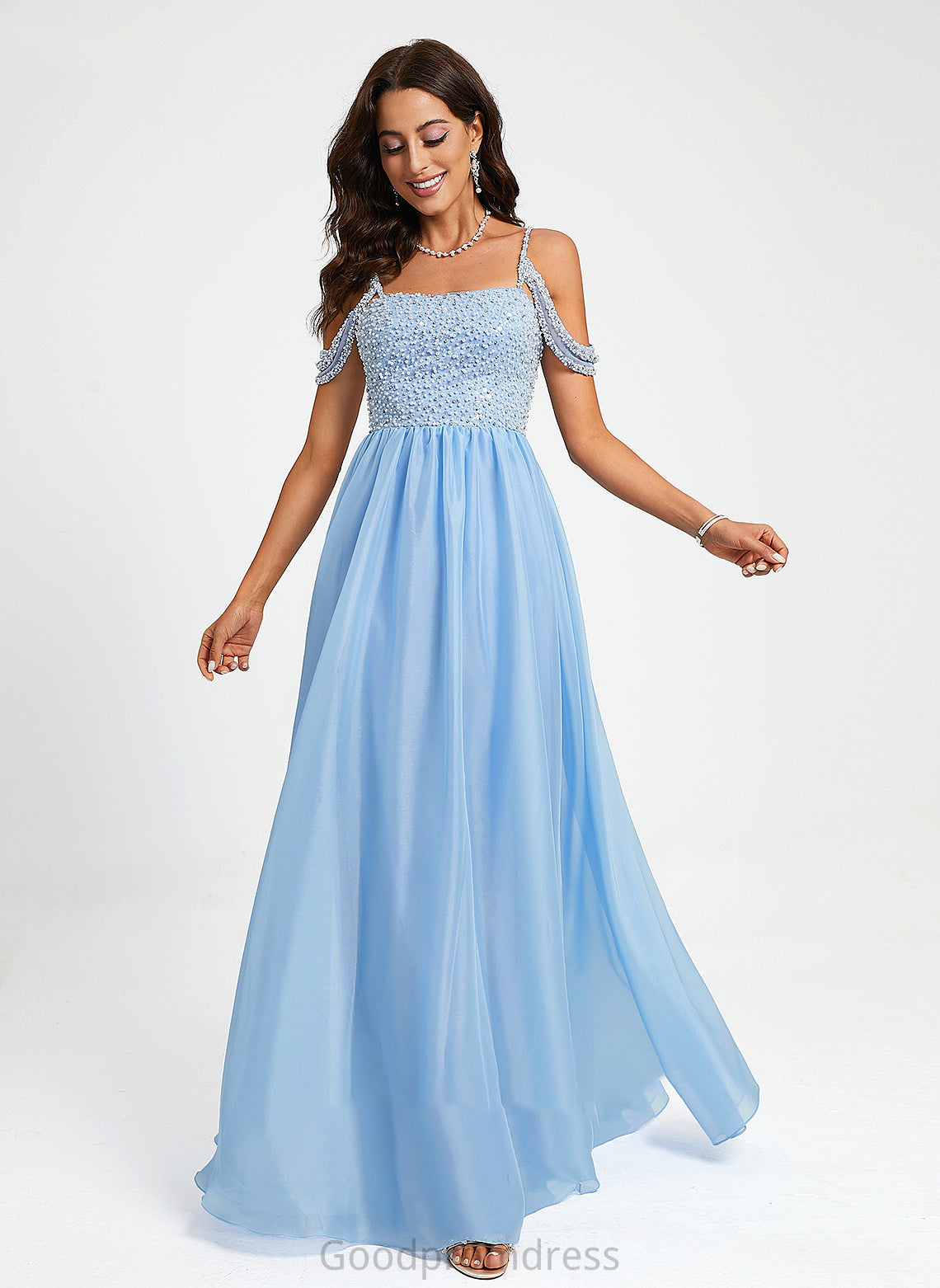 Irene With Sweetheart Prom Dresses Beading Organza Floor-Length Ball-Gown/Princess Sequins