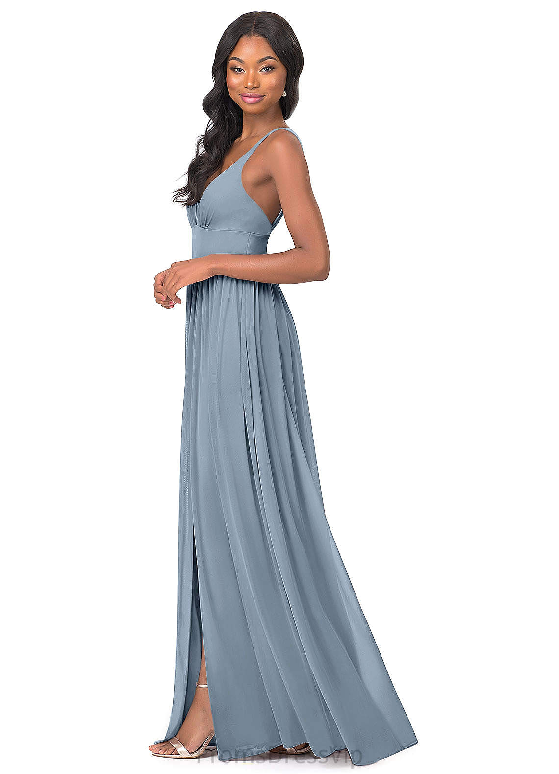 Kaylee A-Line/Princess V-Neck Sleeveless Floor Length Natural Waist Bridesmaid Dresses