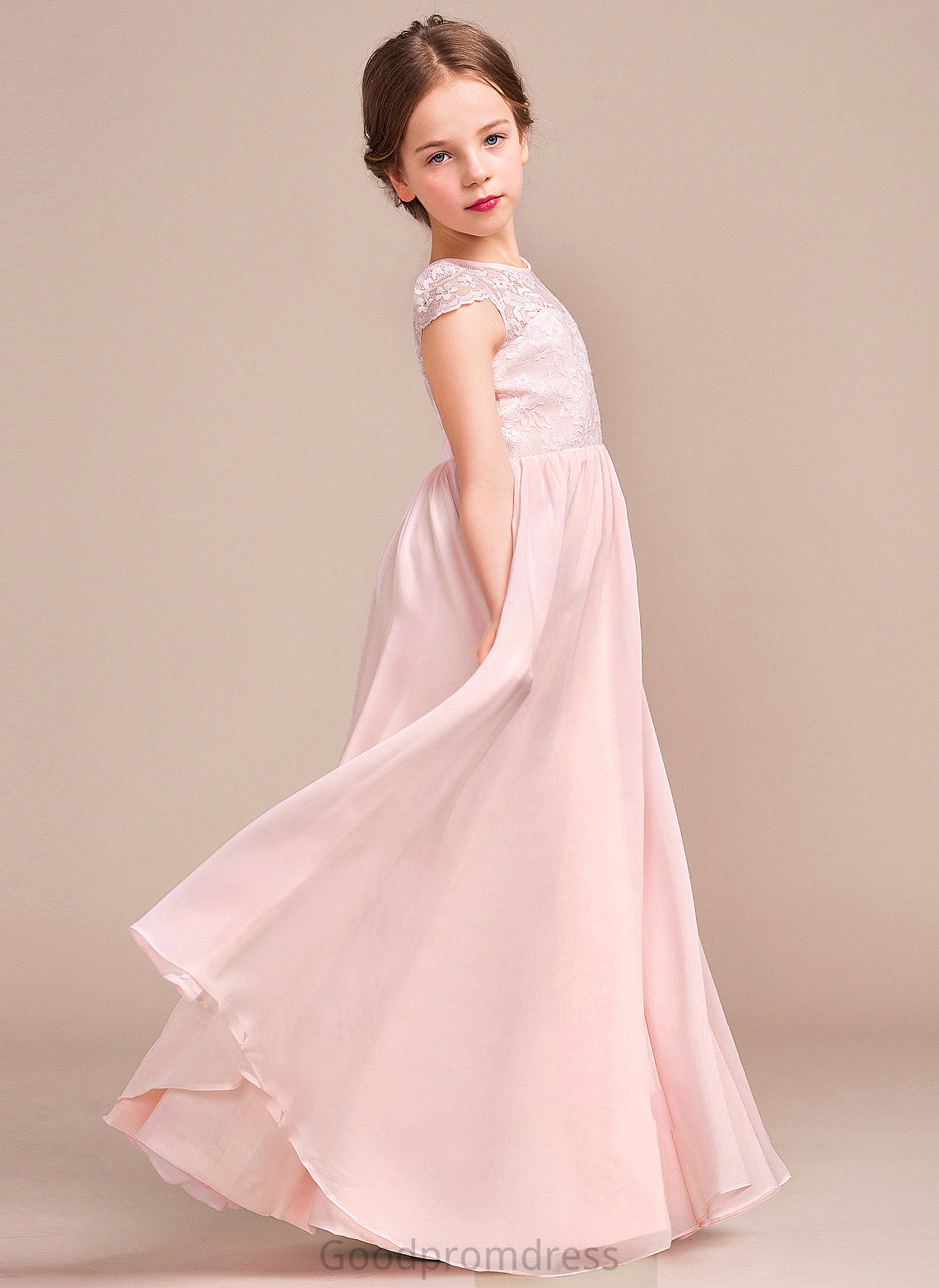 A-LineScoopNeckFloor-LengthChiffonLaceJuniorBridesmaidDress#81155 Alaina Junior Bridesmaid Dresses