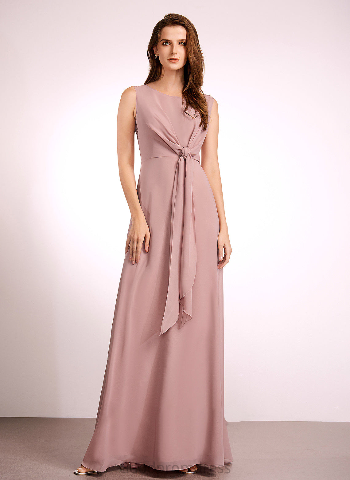 Floor-Length Silhouette Bow(s) Fabric Embellishment Length A-Line Straps Rita Floor Length Taffeta Natural Waist Bridesmaid Dresses