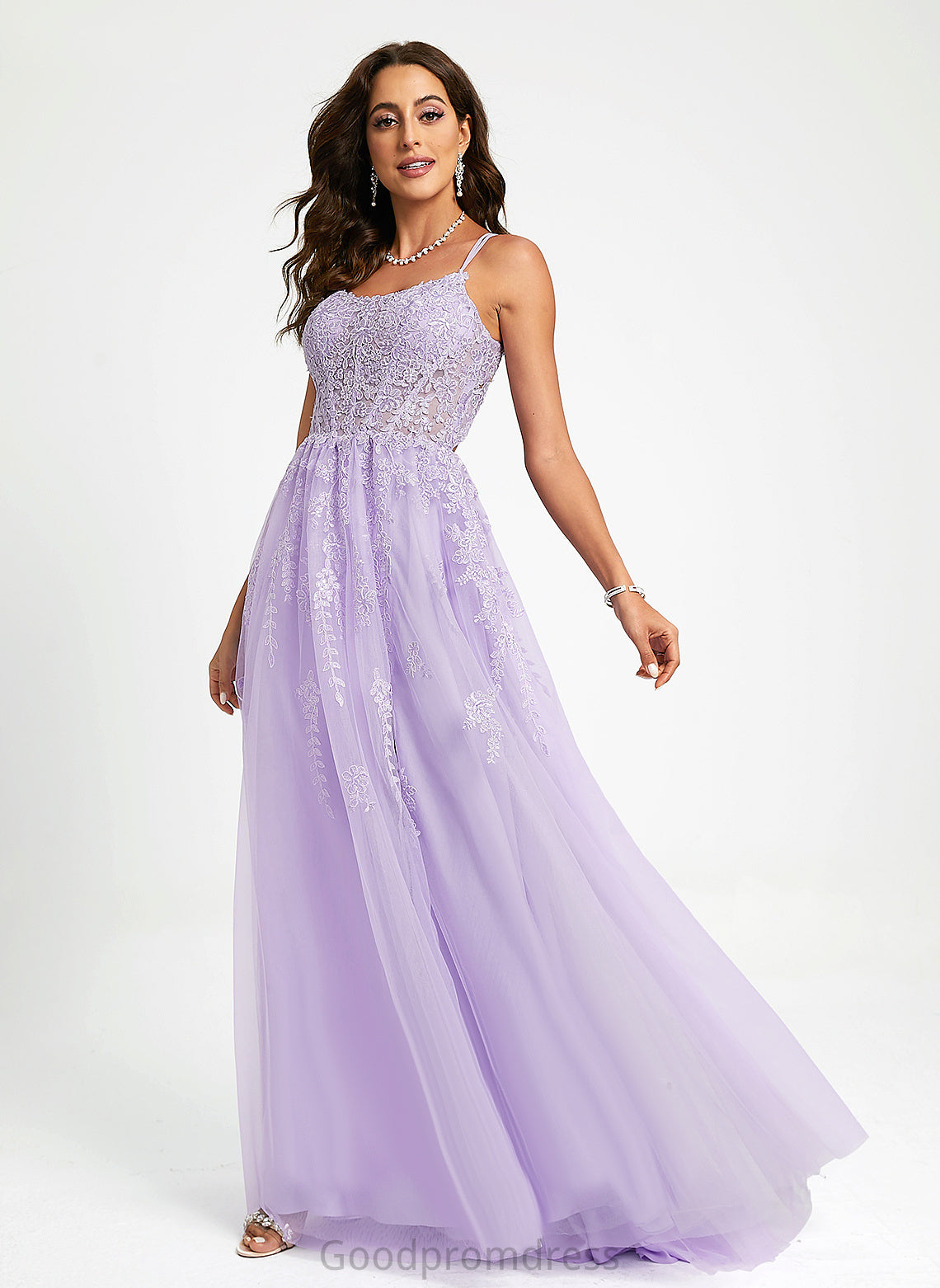 Sequins Ball-Gown/Princess Cali With Prom Dresses Sweep Train Scoop Tulle Lace