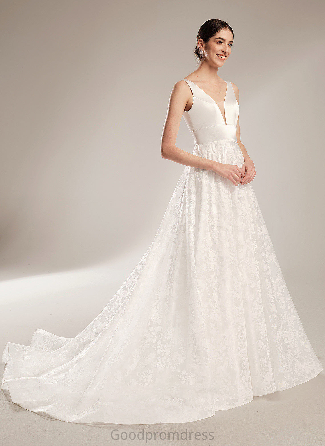 V-neck Wedding Dresses Ball-Gown/Princess Wedding Train Chapel Alissa Dress