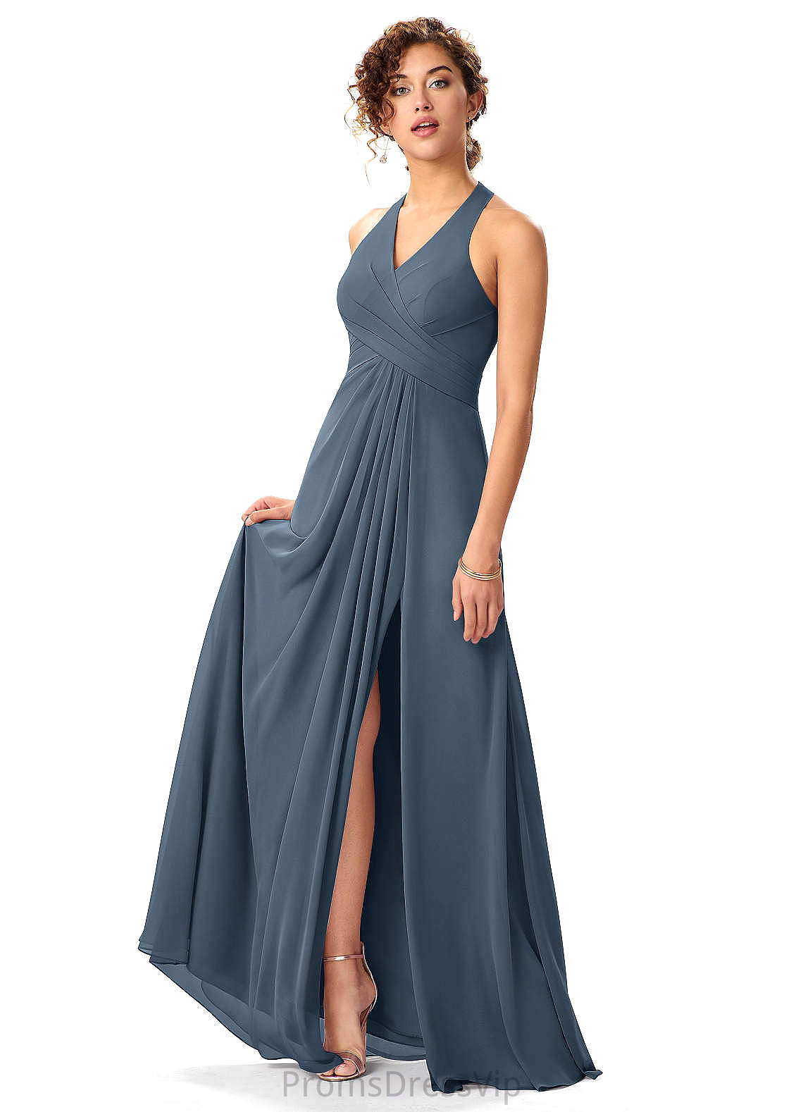 Haleigh Floor Length Natural Waist Sleeveless Straps A-Line/Princess Bridesmaid Dresses