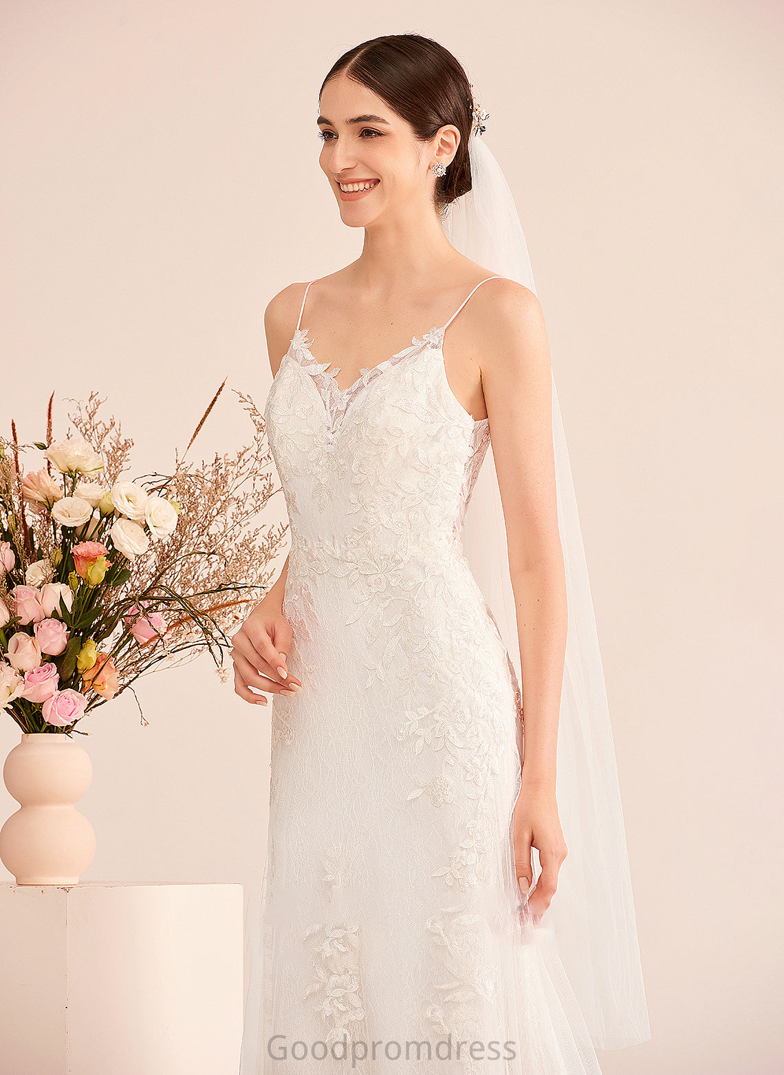 Sequins Wedding Dress With Court A-Line Train V-neck Destiny Wedding Dresses