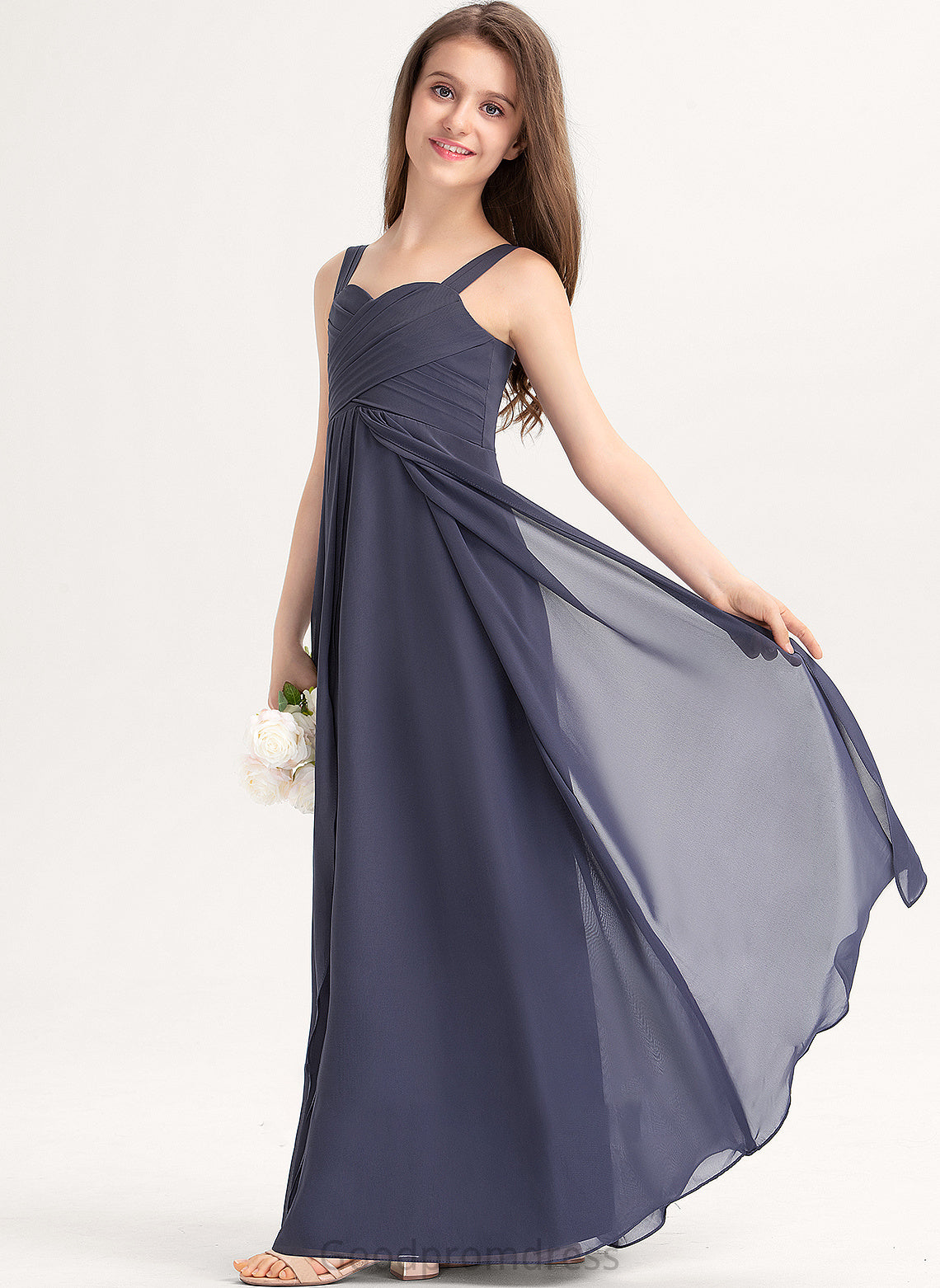 Briana Chiffon With Junior Bridesmaid Dresses A-Line Floor-Length Sweetheart Ruffle