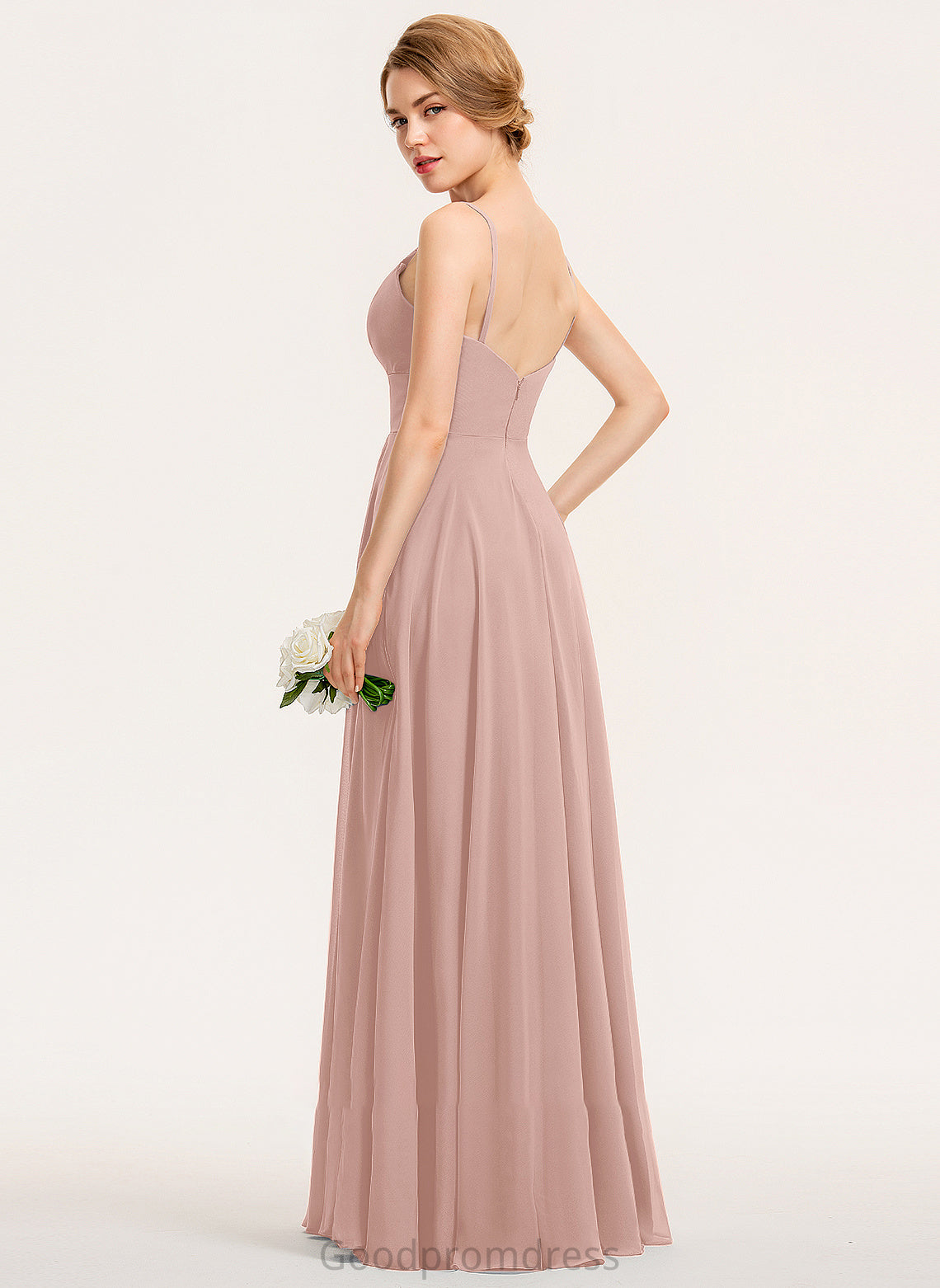 Prom Dresses Pockets Allyson Floor-Length Chiffon With A-Line Ruffle V-neck