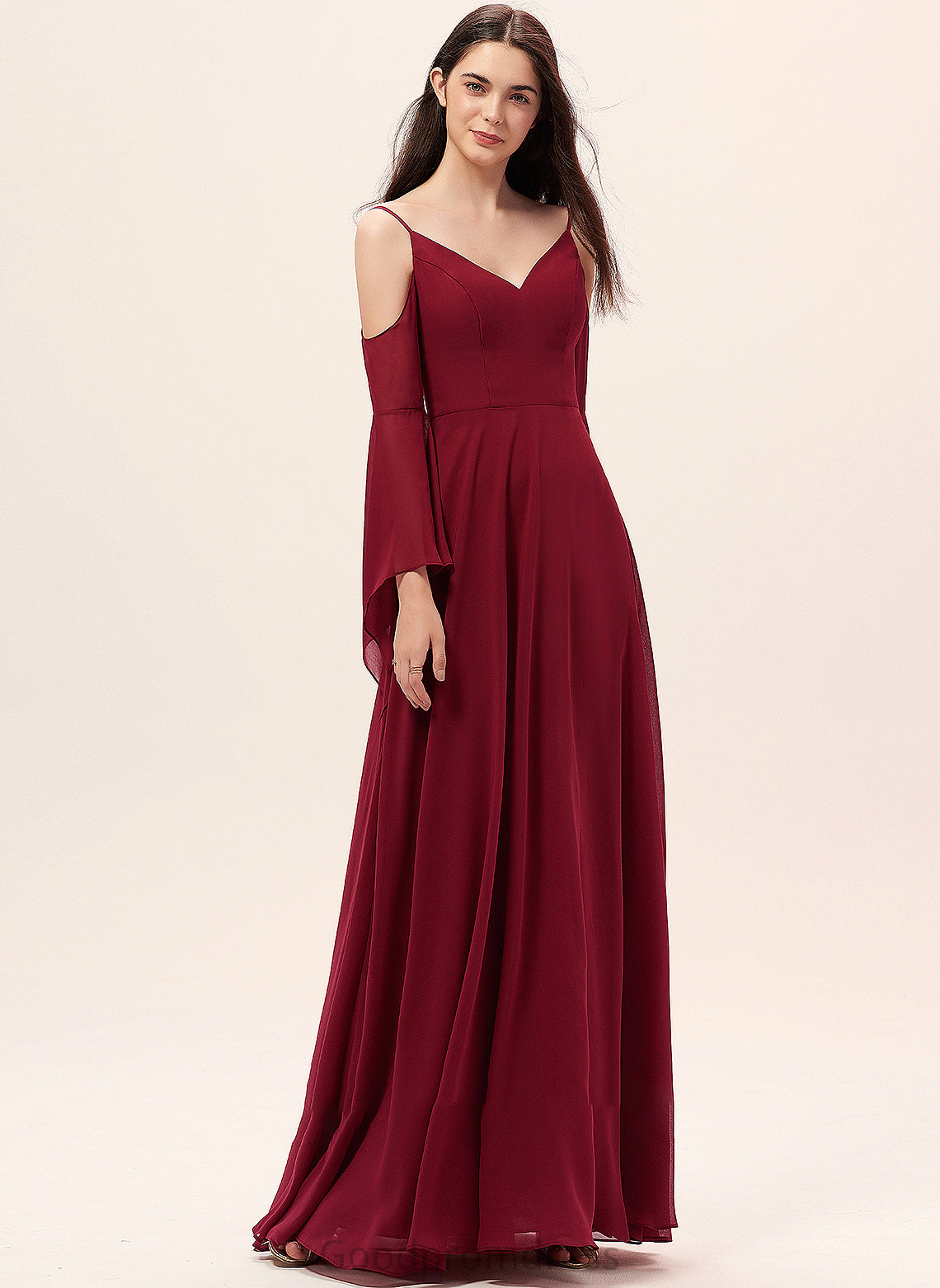 V-neck Neckline Length Fabric A-Line Straps Silhouette Floor-Length Meredith Spaghetti Staps Sheath/Column Floor Length Bridesmaid Dresses