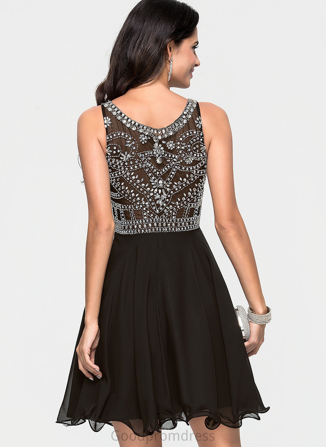 Scoop Homecoming Dresses Neck Homecoming Short/Mini With Sequins Chiffon Beading Norah Dress A-Line