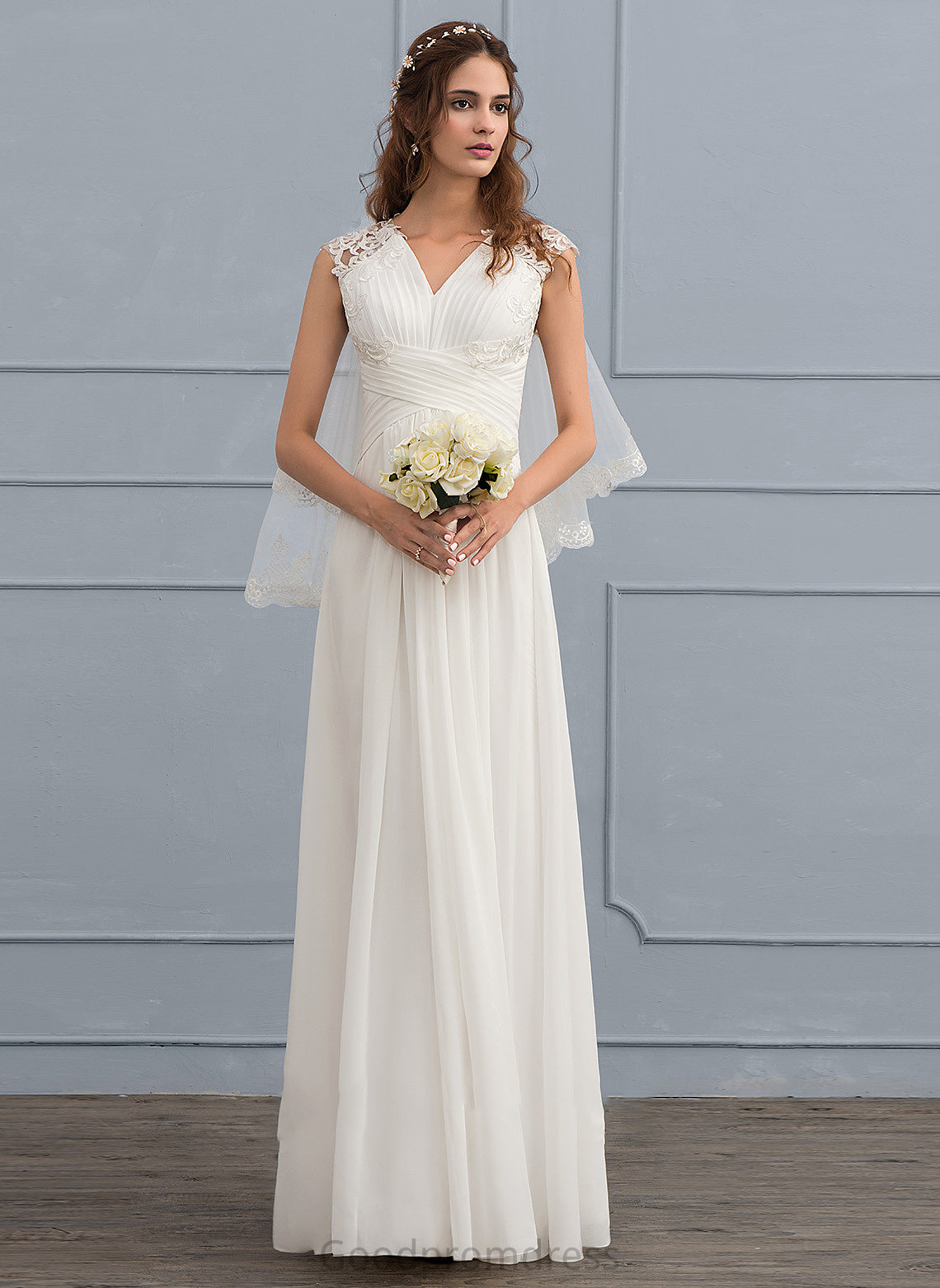 A-Line Chiffon Gretchen Wedding Dresses Dress Floor-Length Wedding Ruffle Sweetheart With