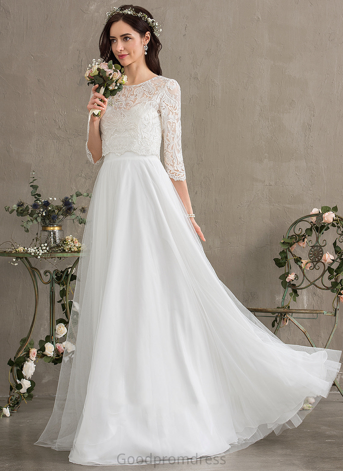 Sarahi Floor-Length Wedding Dresses A-Line Wedding Dress Tulle Sweetheart