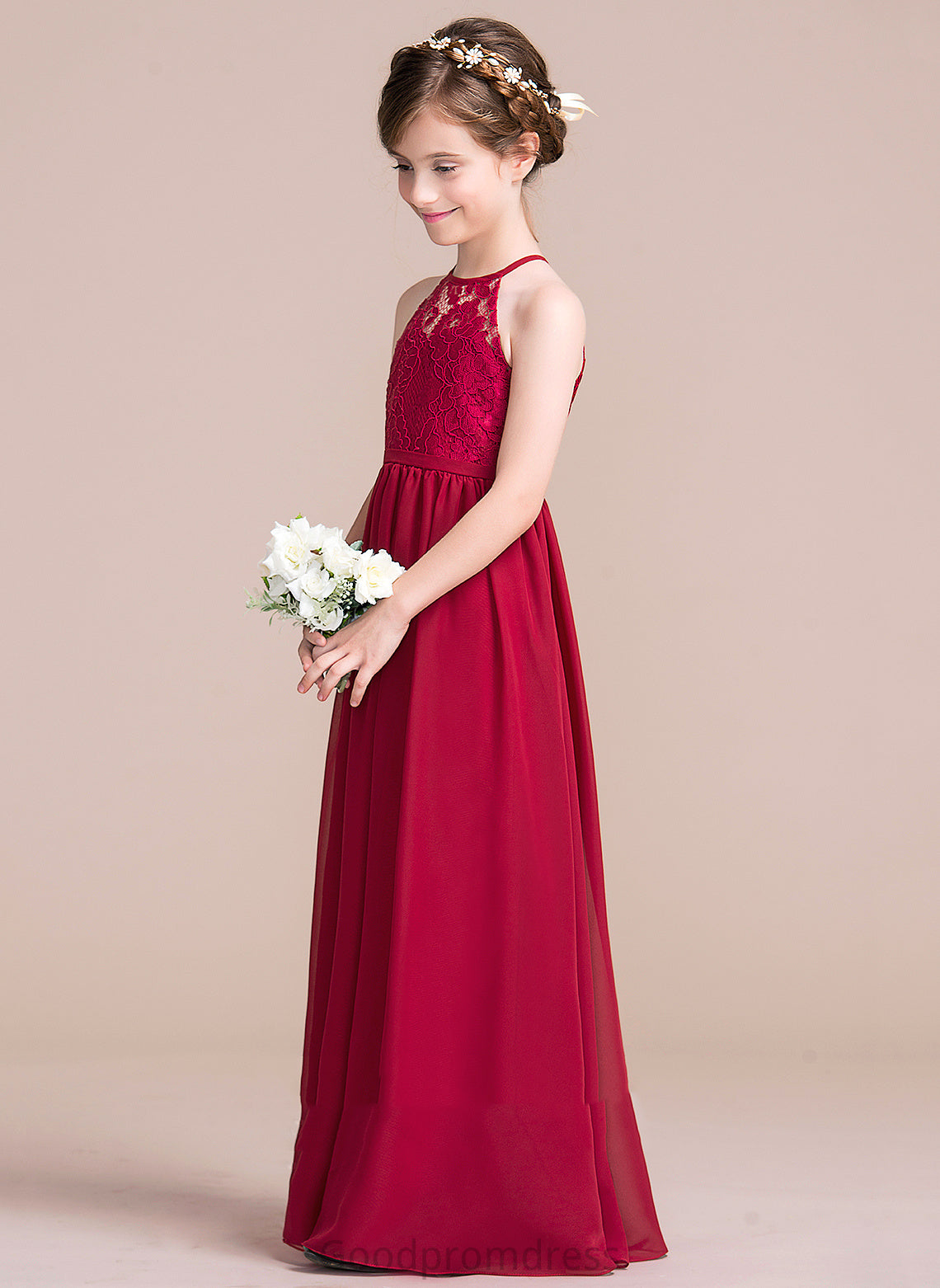 Flower Girl Dresses Scoop Chiffon/Lace Neck Flower Sleeveless - Floor-length Dress Ayla Girl A-Line