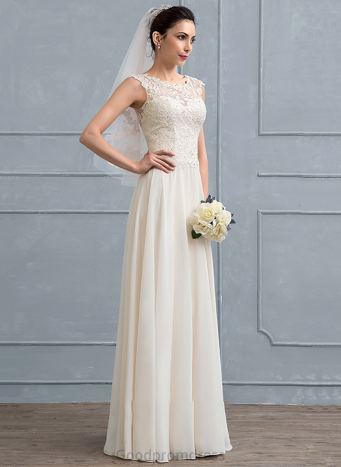 Chiffon Beading Wedding Sequins Wedding Dresses Dress A-Line Floor-Length Jaylynn With