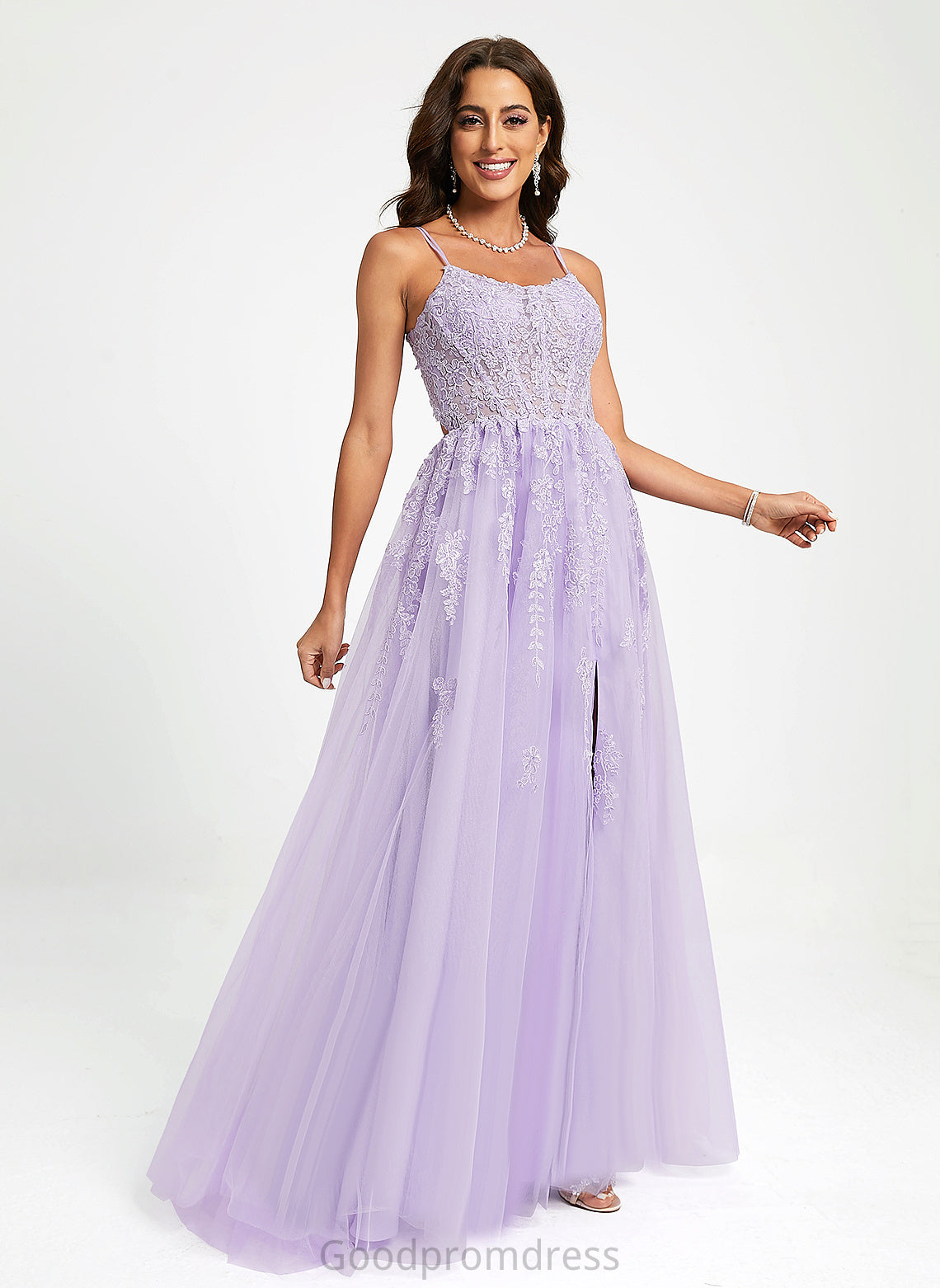 Sequins Ball-Gown/Princess Cali With Prom Dresses Sweep Train Scoop Tulle Lace